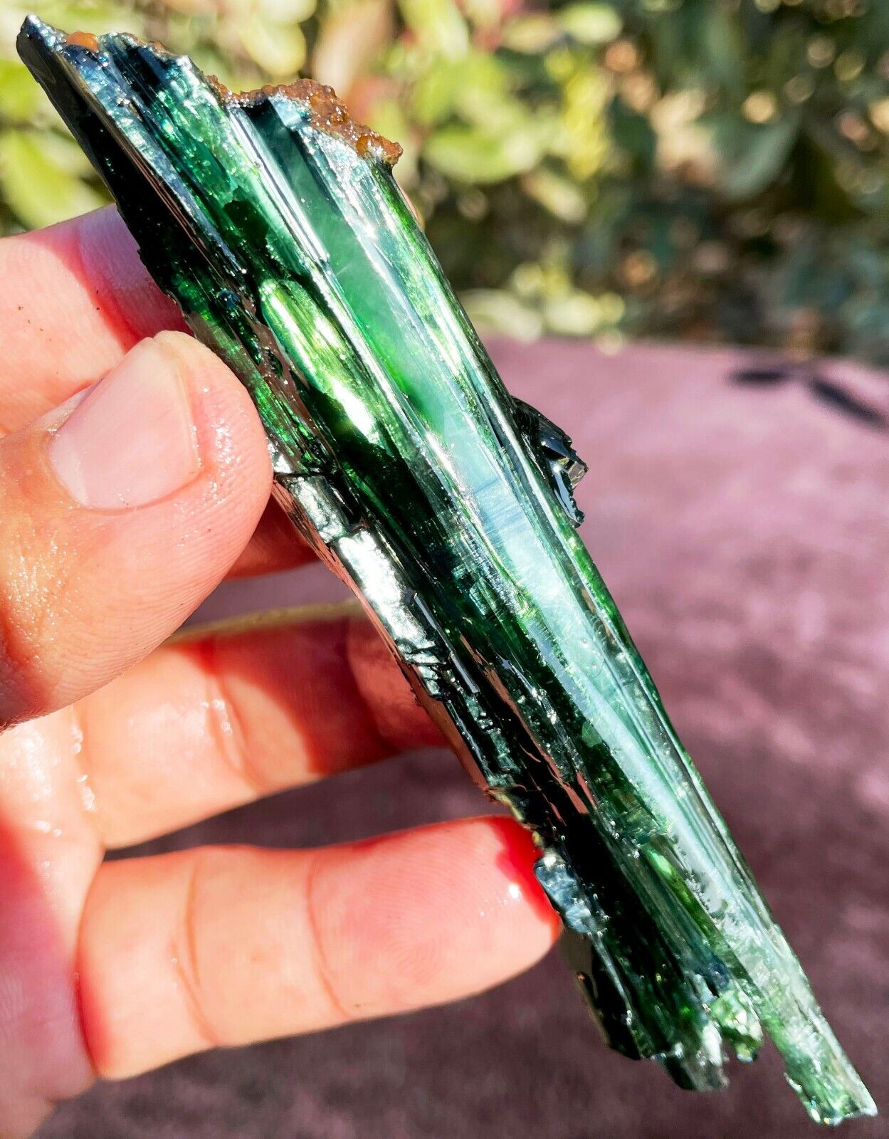 198CT Gemmy Natural Transparent Green Vivianite Crystal Specimen Brazil ie3001