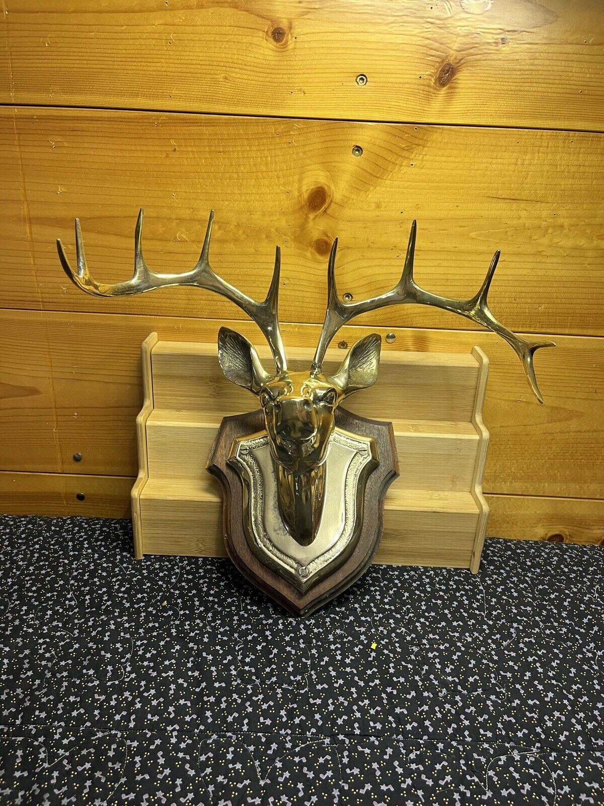 Vintage Cast Antique Brass Decorative Deer Mount