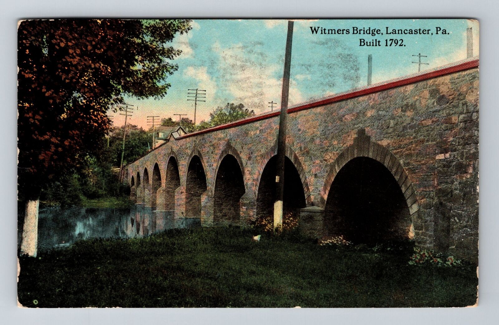 Lancaster PA-Pennsylvania, Witmers Bridge, Lancaster, Vintage Postcard
