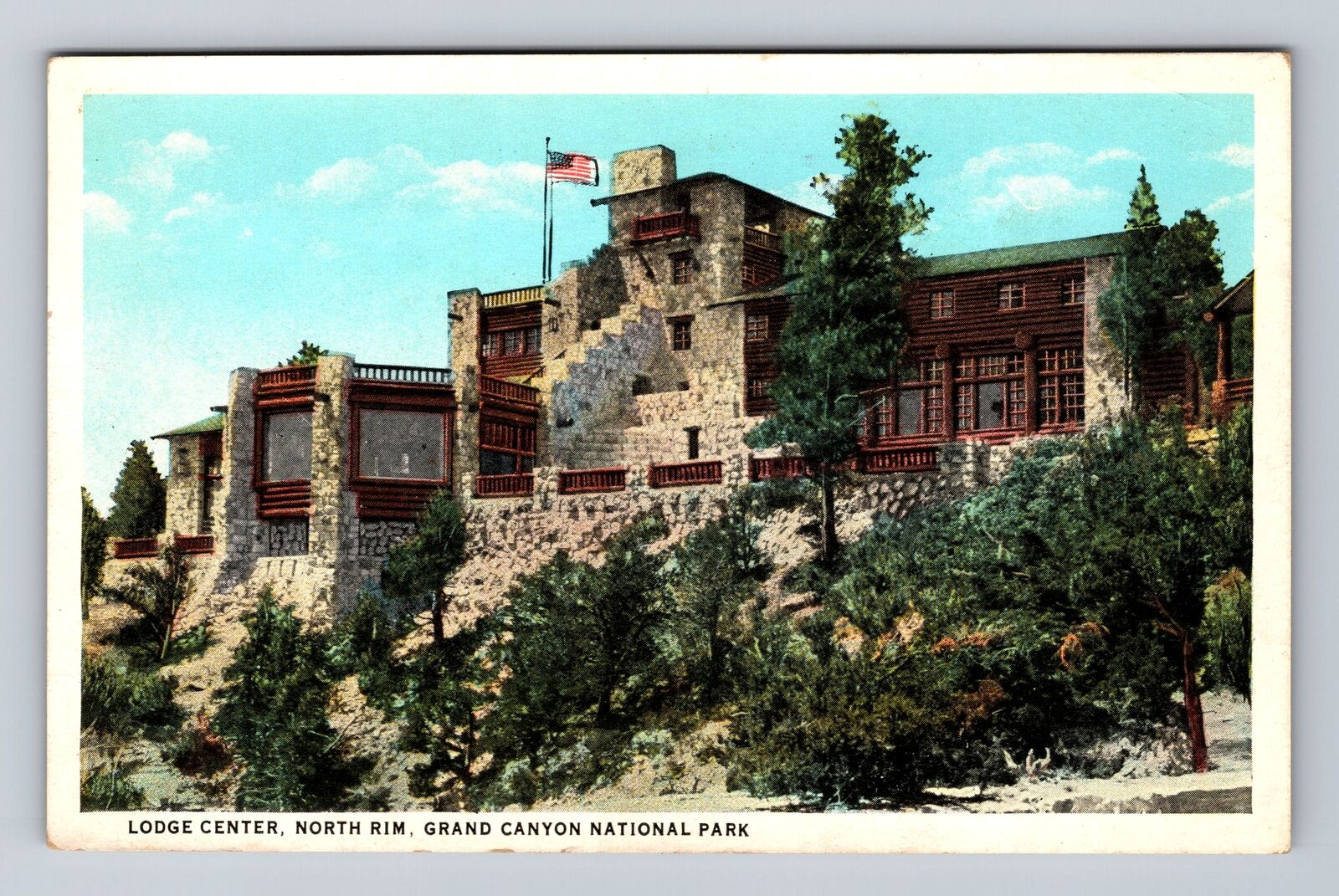 Grand Canyon National Park, Lodge Center North Rim, Vintage Postcard
