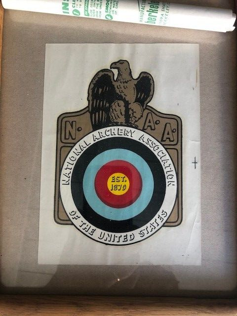 Vintage Hoyt Dealer Pro Medalist & National Archery Window Sticker 1960s NEW