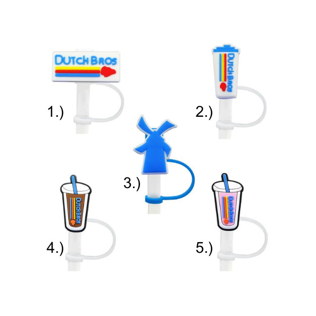 Dutch Bros Coffee Inspired Reusable Straw Toppers