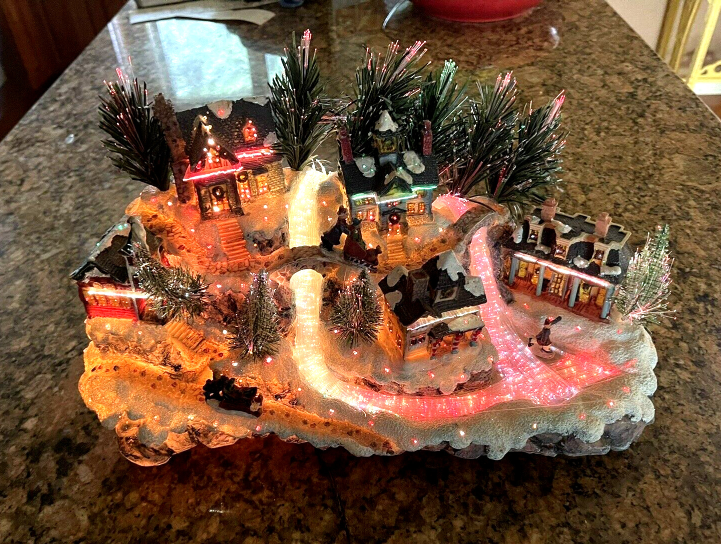 Vintage Fiber Optic Christmas Holiday Village By Puleo Tree Co, Inc