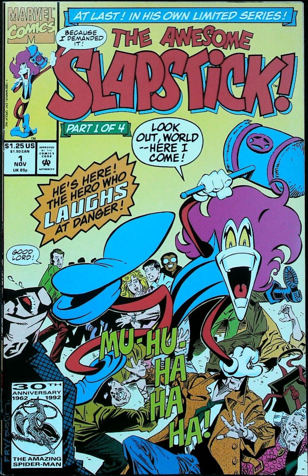 The Awesome Slapstick #1 Vol 1 (1992) - Origin of Slapstick - High Grade