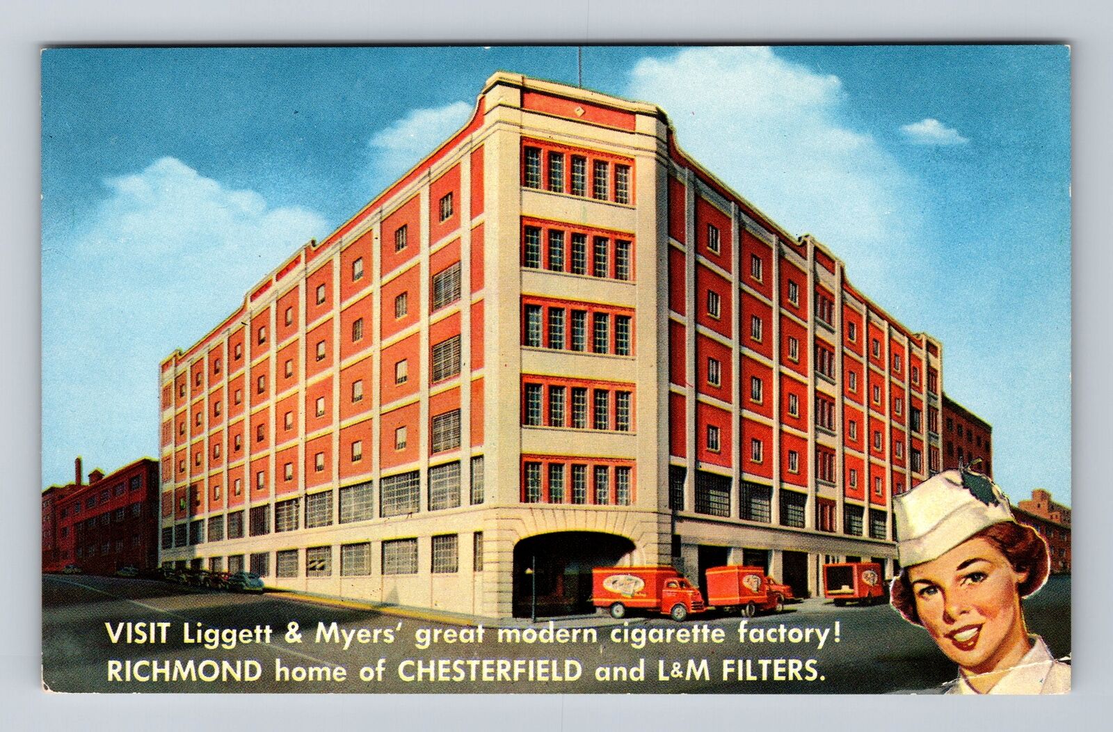 Richmond VA-Virginia, Chesterfield, L&M Filters, Antique Vintage Postcard