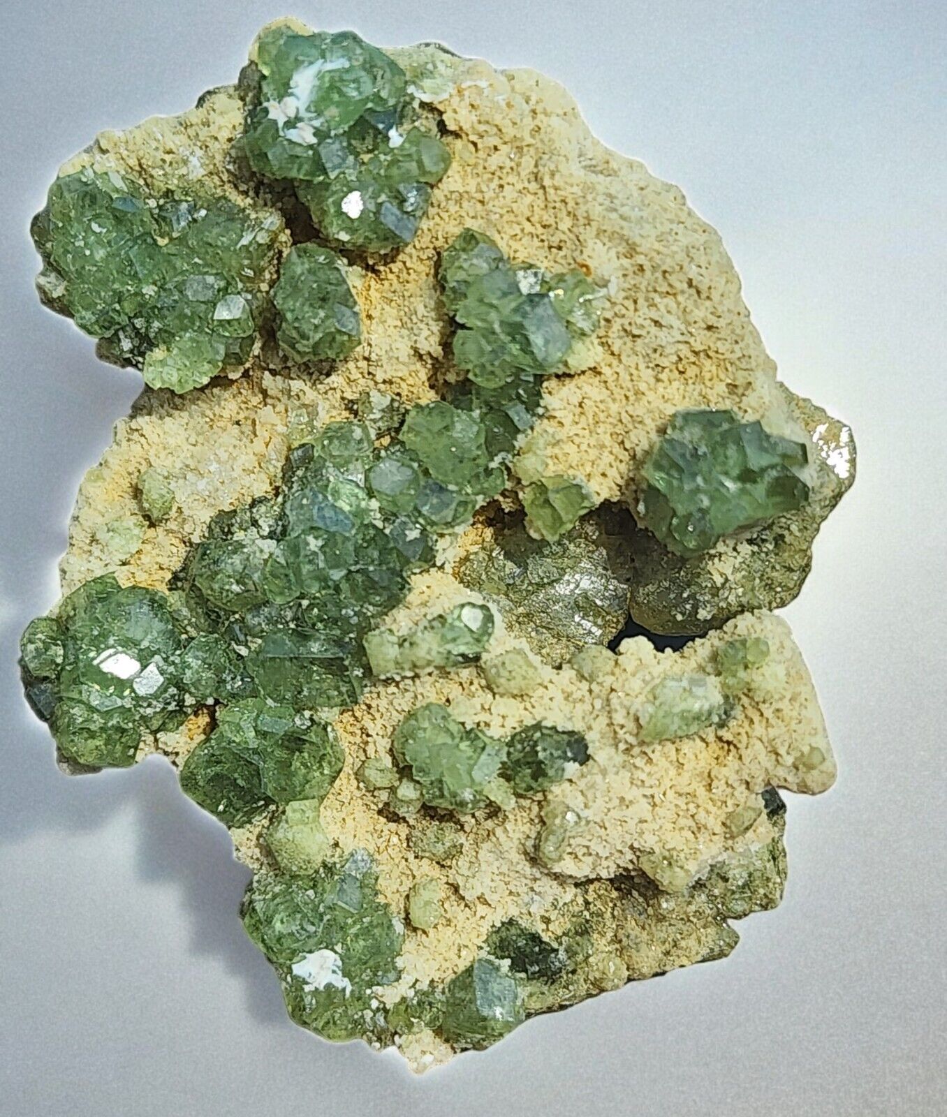 Choice Cluster Of Green Garnet var. Demantoid Crystals On Matrix Madagascar  