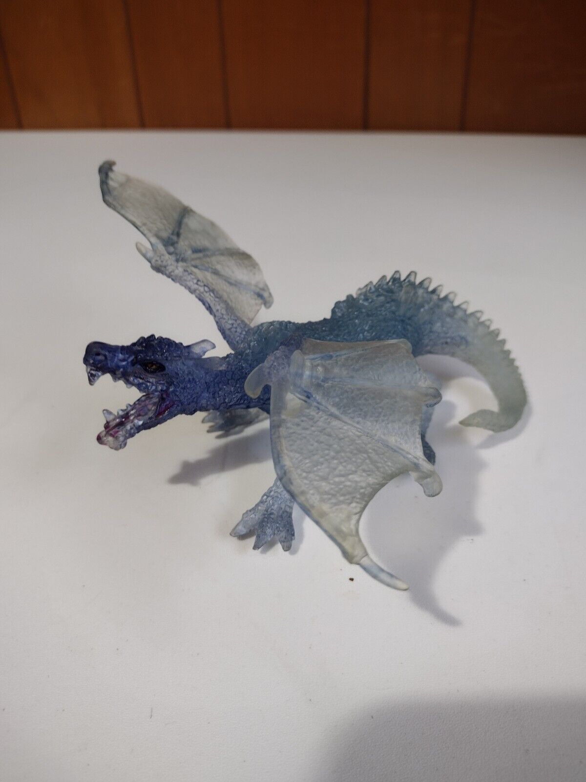 2013 Papo Breathing Dragon Ice Blue Wings Medieval Fantasy Fig Mythical No Fire