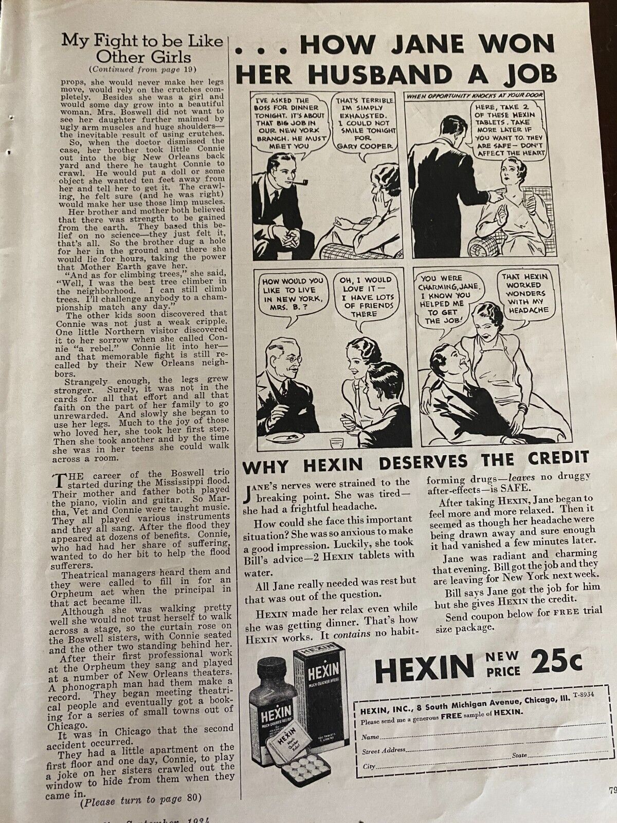 Hexin, Vintage Print Ad, a