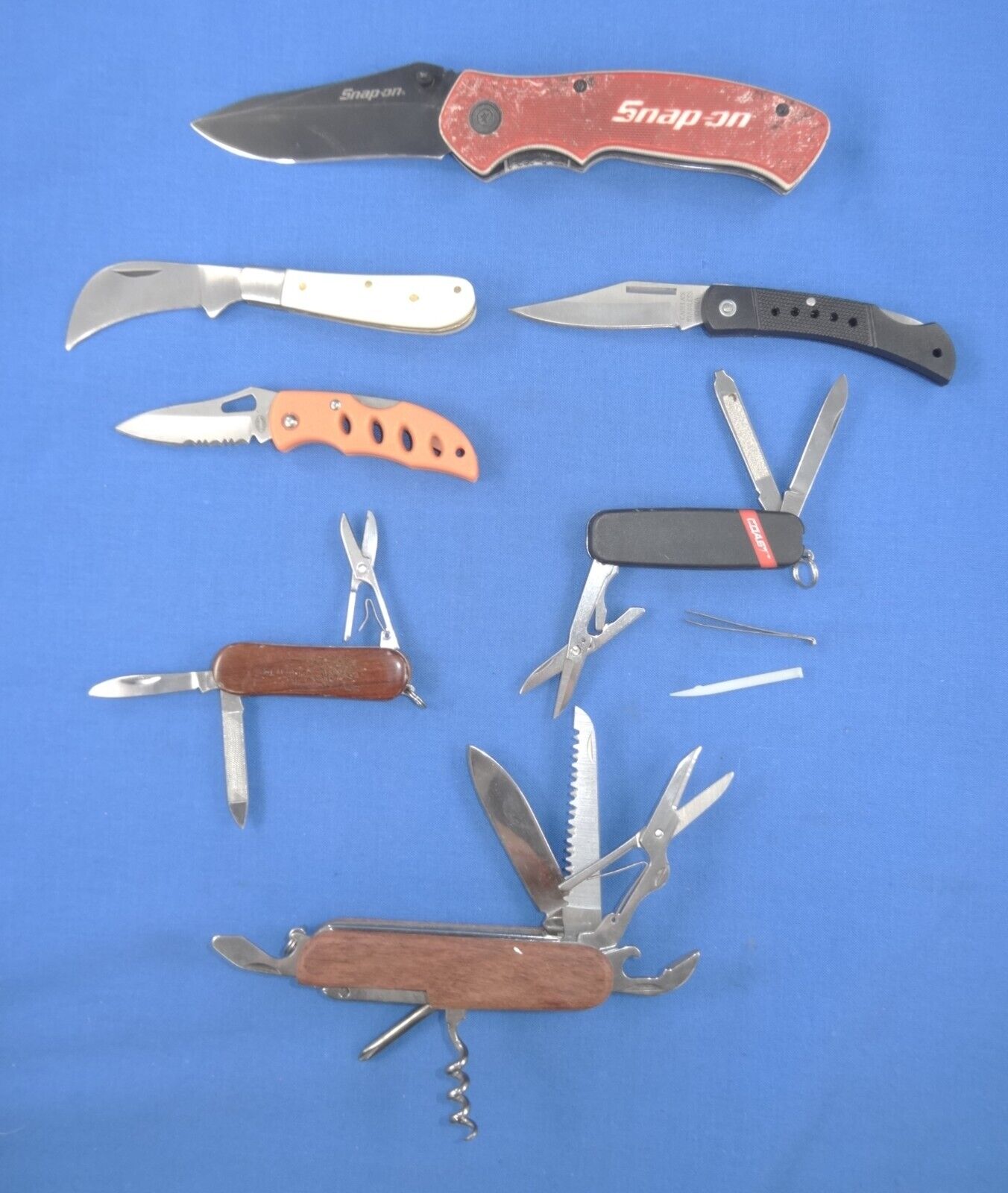 Lot of 7 Assorted Used Folding Pocket Knives Slip-Joints,Liner Locks&Lock Back's