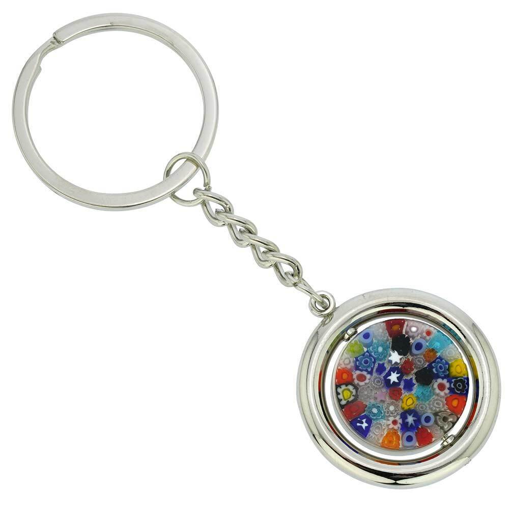 GlassOfVenice Murano Glass Millefiori Disk Keychain - Multicolor