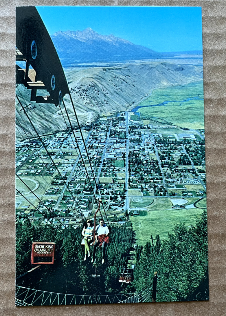 Jackson WY. from Snow King Chairlift, Chrome, Unposted, Circa 1960s