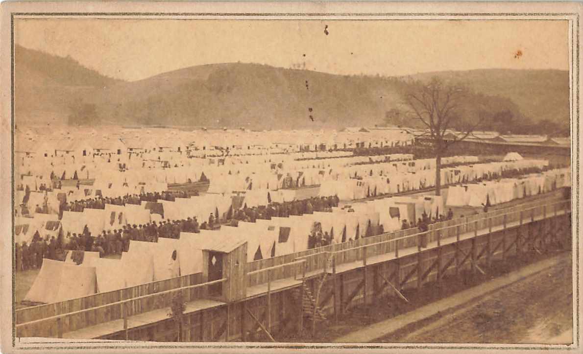 1860s Civil War CDV Rebel Prisoner Camp Elmira NY Moulton & Larkin Confederate