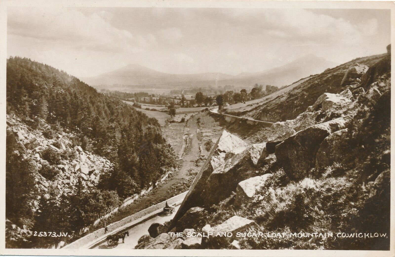 WICKLOW – The Scalp and Sugar Loaf Mountain Real Photo Postcard rppc – Ireland