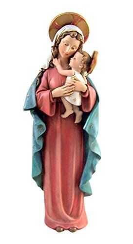 Resin Madonna and Child Figurine Inspired by Sister M.I. Hummel, 8 1/2 Inch