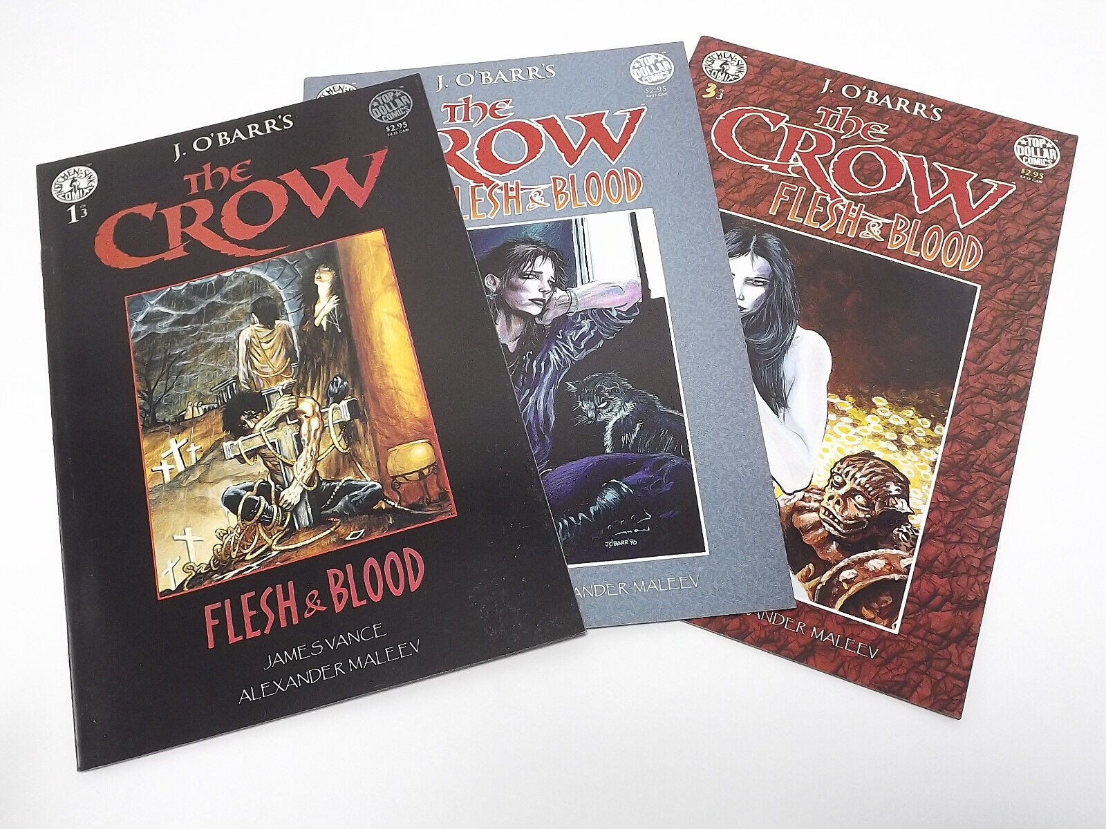 The Crow Flesh and Blood  1 2 3 Complete Series Kitchen Sink Comics