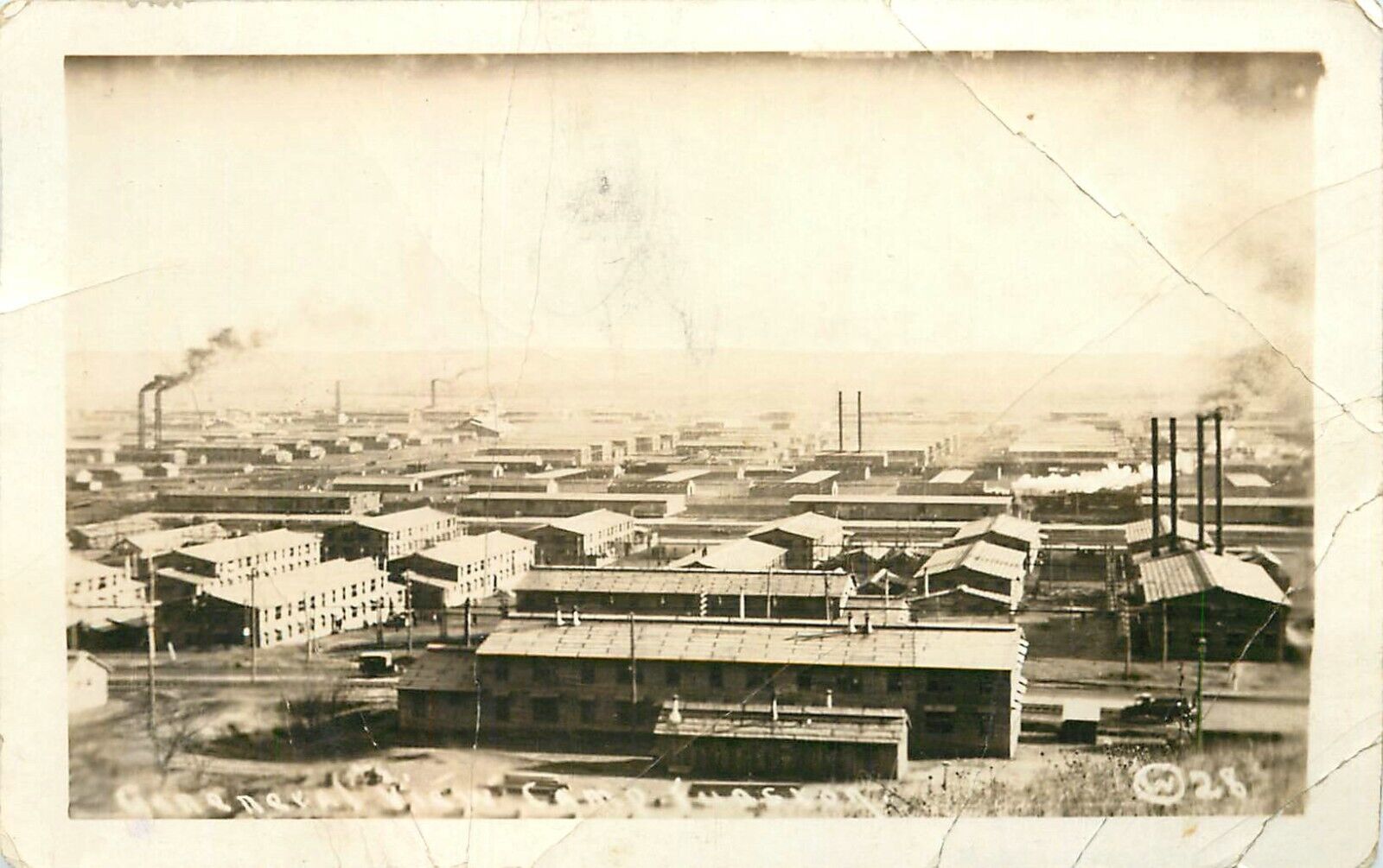 c1920s General View of Camp Funston, Kansas Real Photo Postcard/RPPC