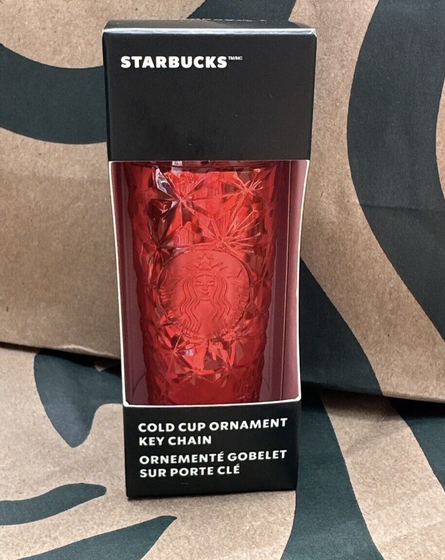 Starbucks Holiday 2023 Poinsettia Red Prism Cold Cup Tumbler Ornament New