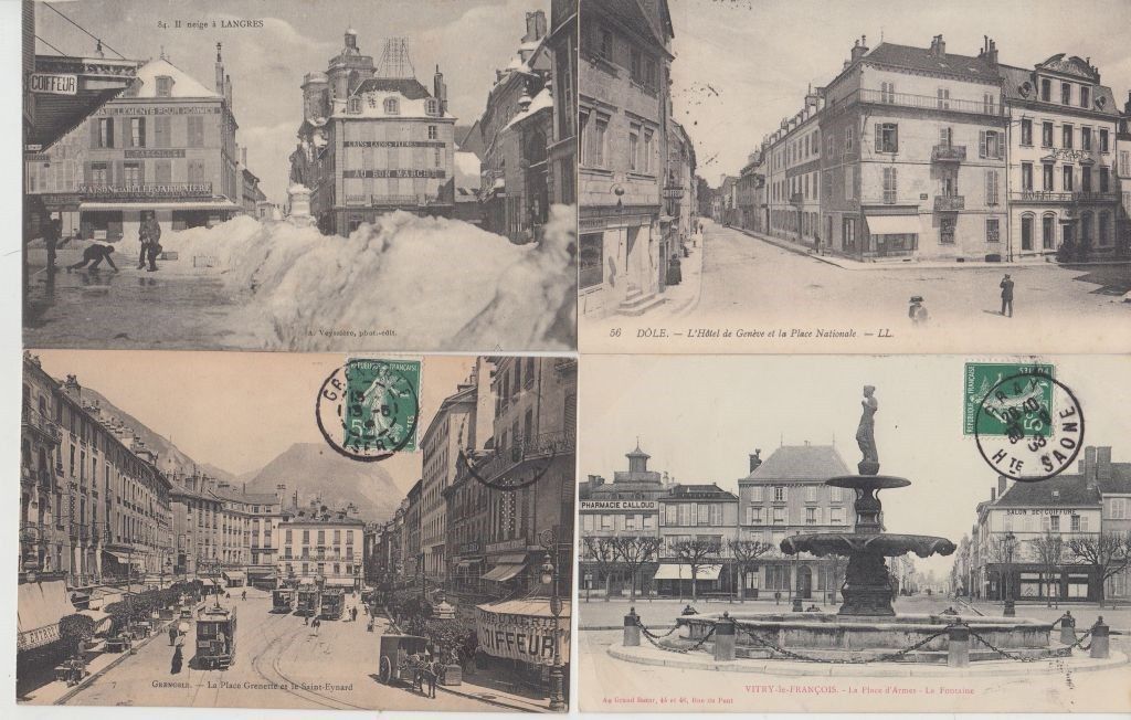 BARBER SHOPS HAIRDRESSERS France 24 Vintage Postcards pre-1940 (L5328)