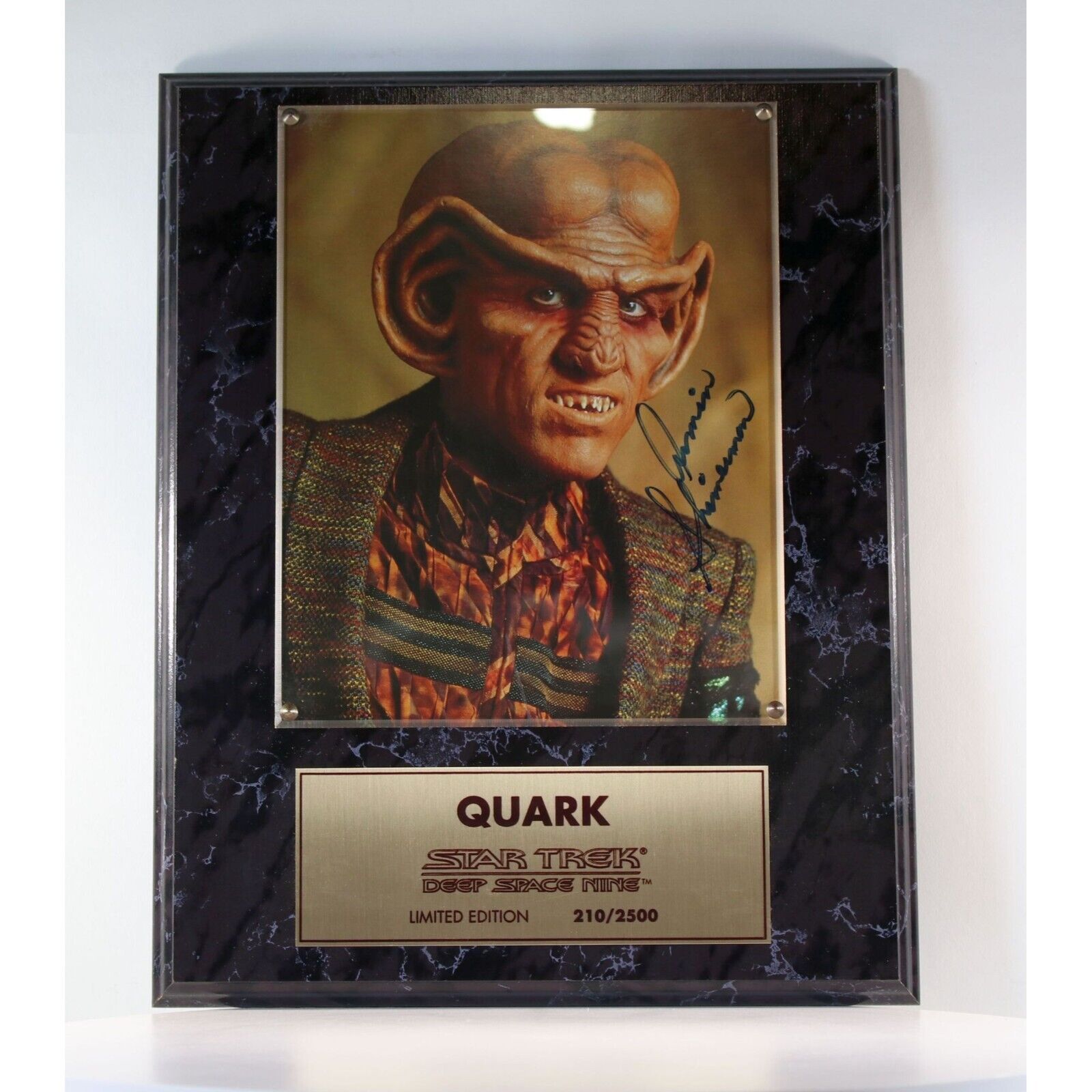Armin Shimerman, Quark Star Trek Deep Space Nine Autographed Plaque 210/2500
