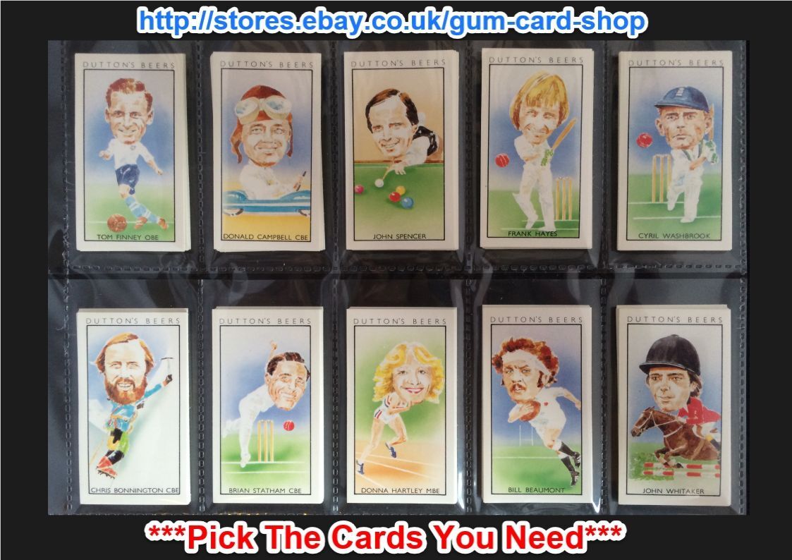 DUTTON'S BEER - TEAM OF SPORTING HEROES 1981 (VG) *PICK THE CARDS YOU NEED*