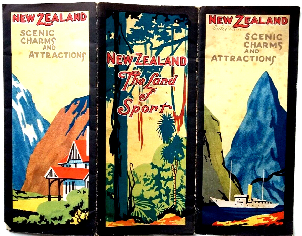 Art Deco Vintage 1930s Original Travel Guide New Zealand-Rare