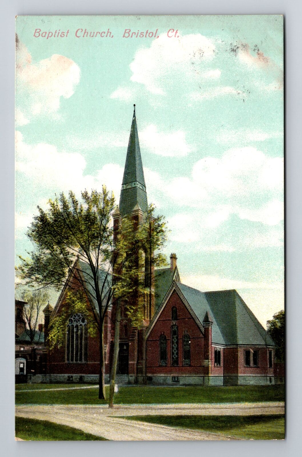 Bristol CT-Connecticut, Baptist Church, Religion Antique Vintage c1909 Postcard