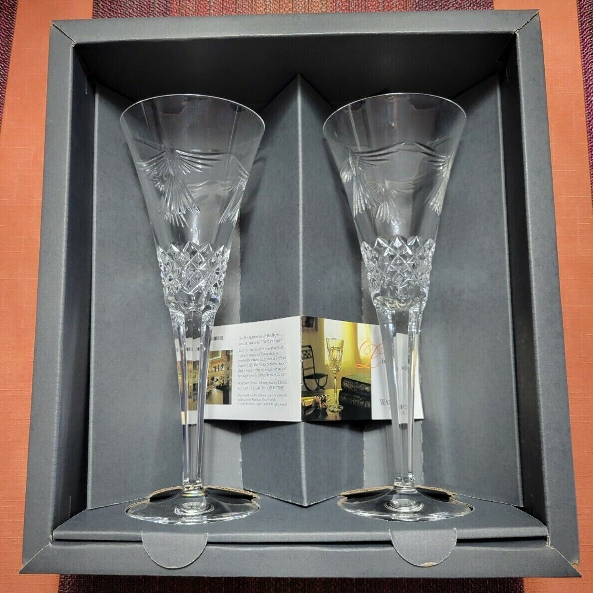 Waterford Millennium Collection. A Toast to the Year 2000 Champagne Flutes 2Pcs.