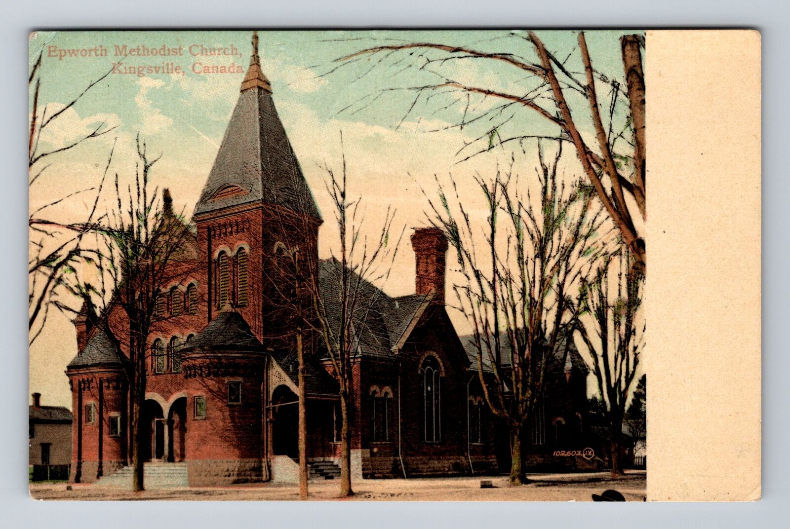 Kingsville Canada, Epworth Methodist Church, Antique Vintage c1920 Postcard