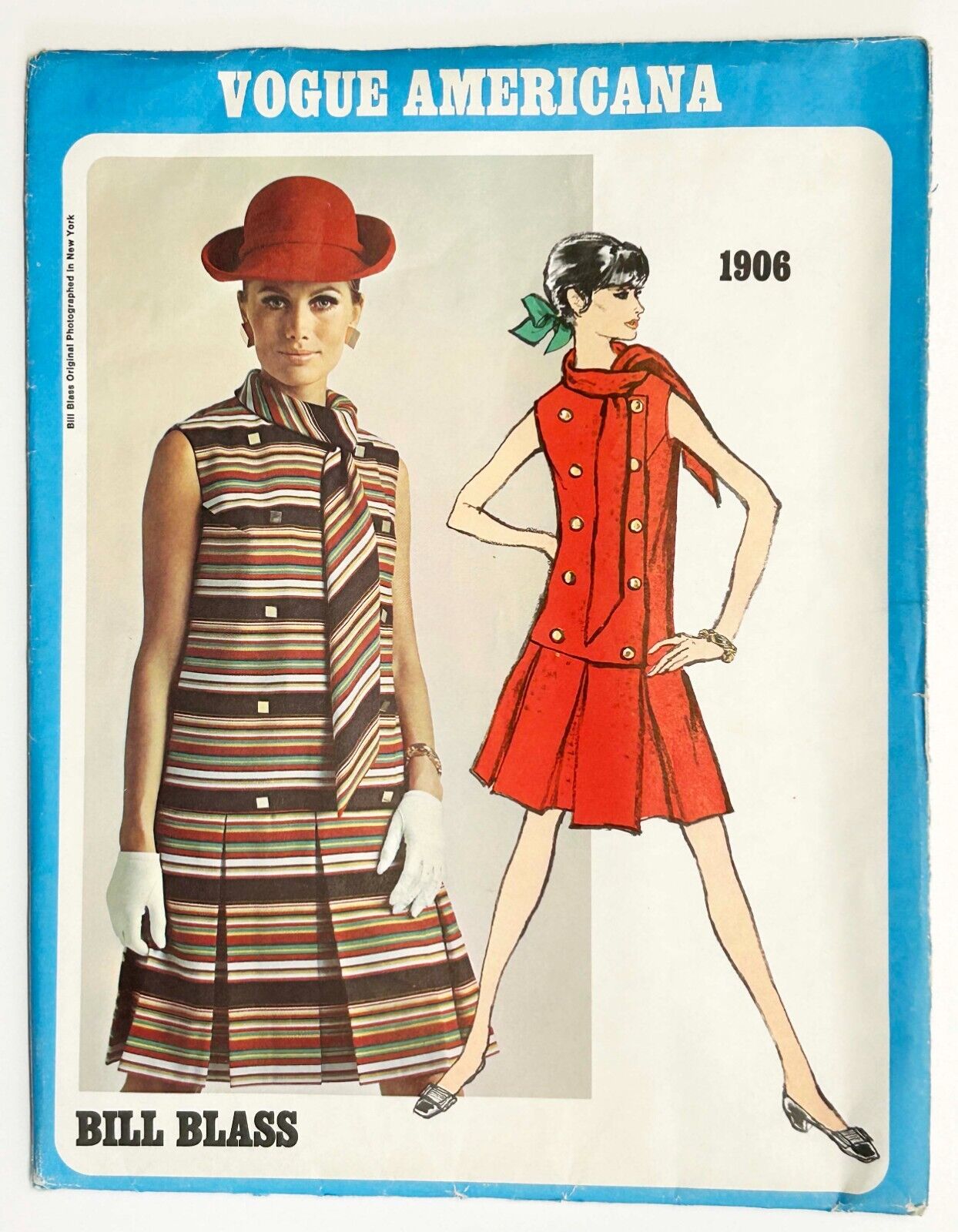 Vogue Americana Bill Blass 1906 One-piece Dress Size 10 Uncut