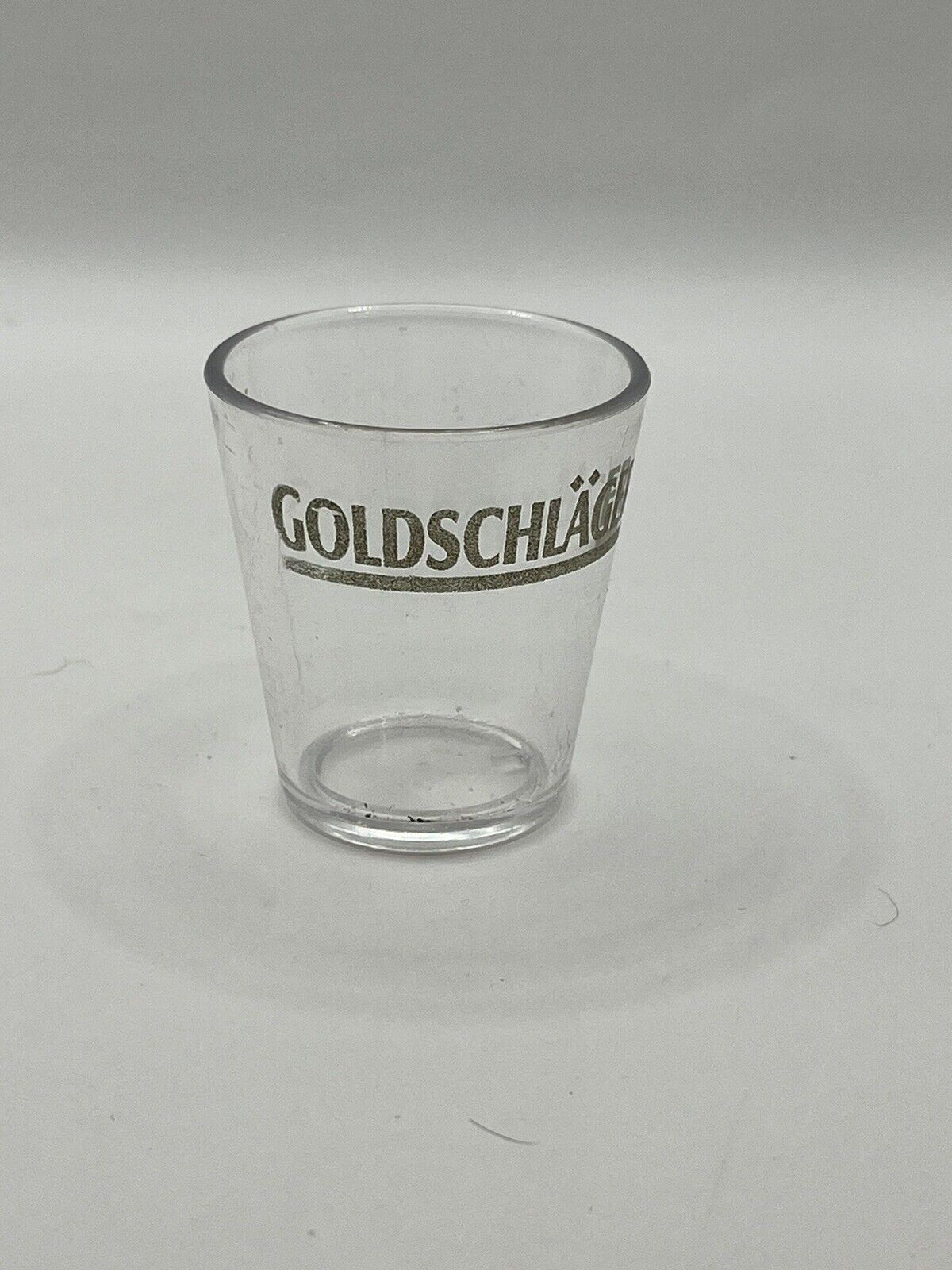 90's Vintage Goldschlager Shot Glass Heavy Curved Bottom Barware SD4