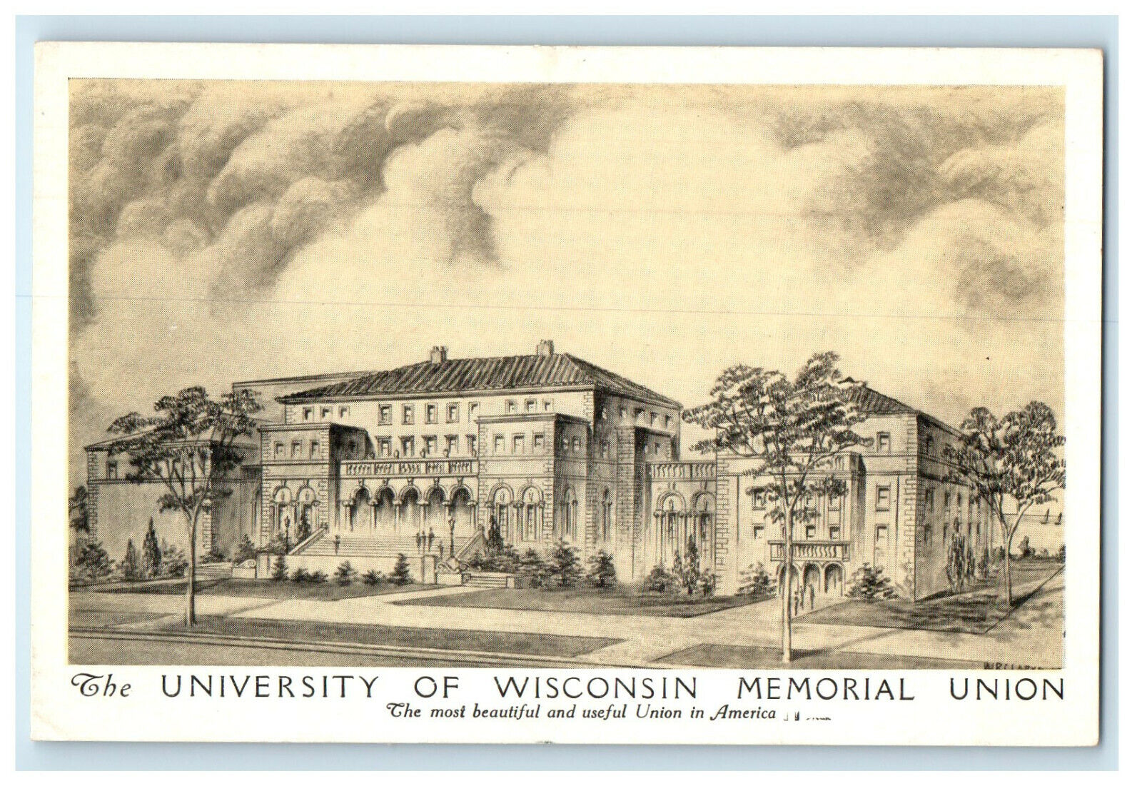 c1950s The University of Wisconsin Memorial Union Unposted Vintage Postcard
