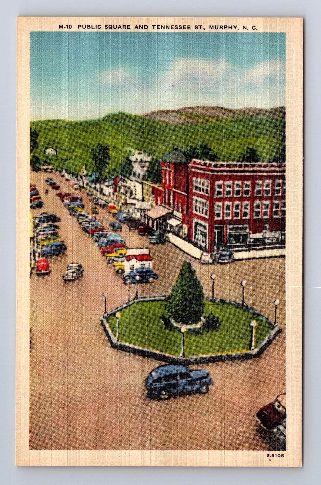 Murphy NC-North Carolina, Aerial Public Square, Antique, Vintage Postcard
