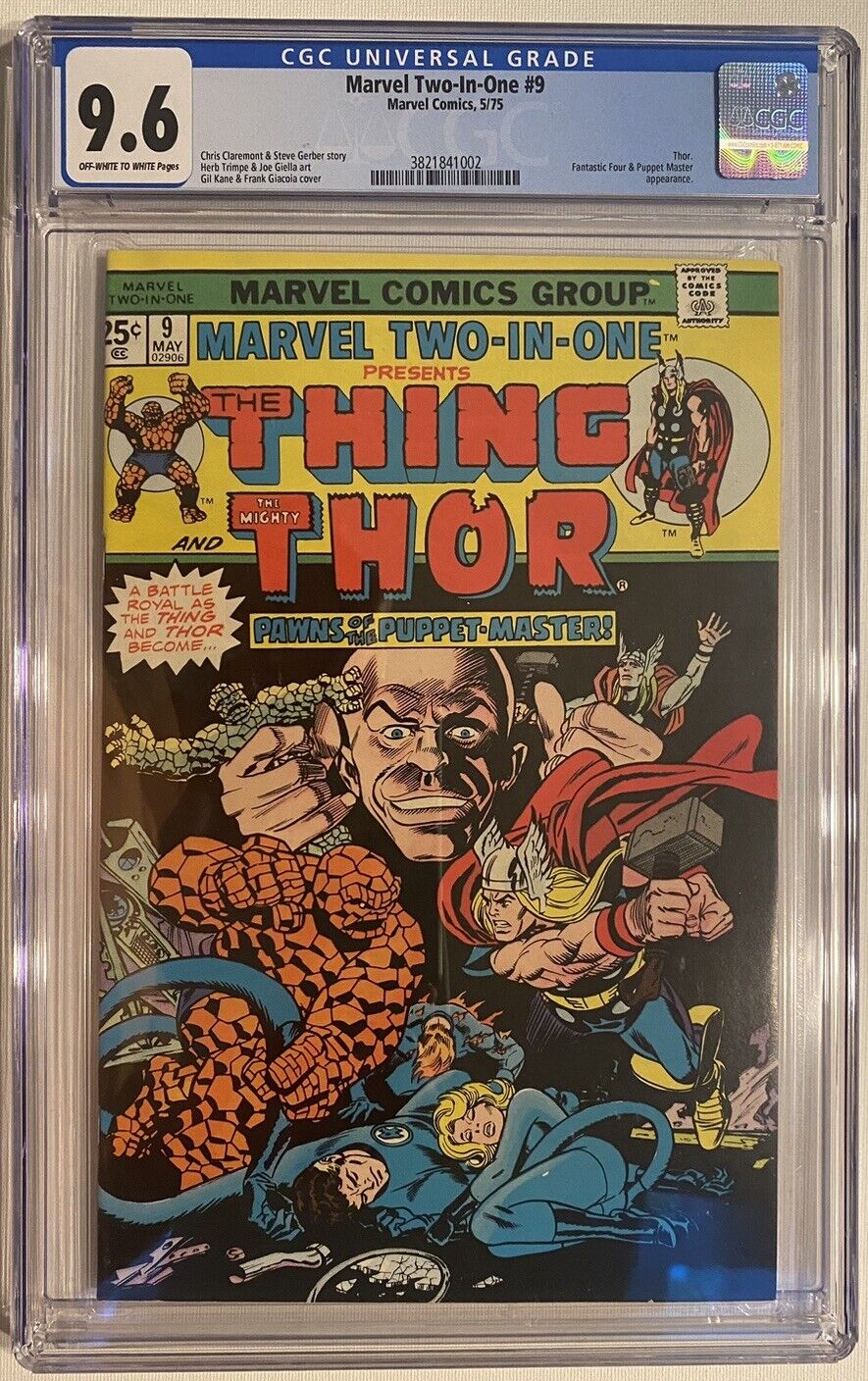 Marvel Two-In-One #9 CGC 9.6 (1975) Thing & Thor Vs. Puppet Master