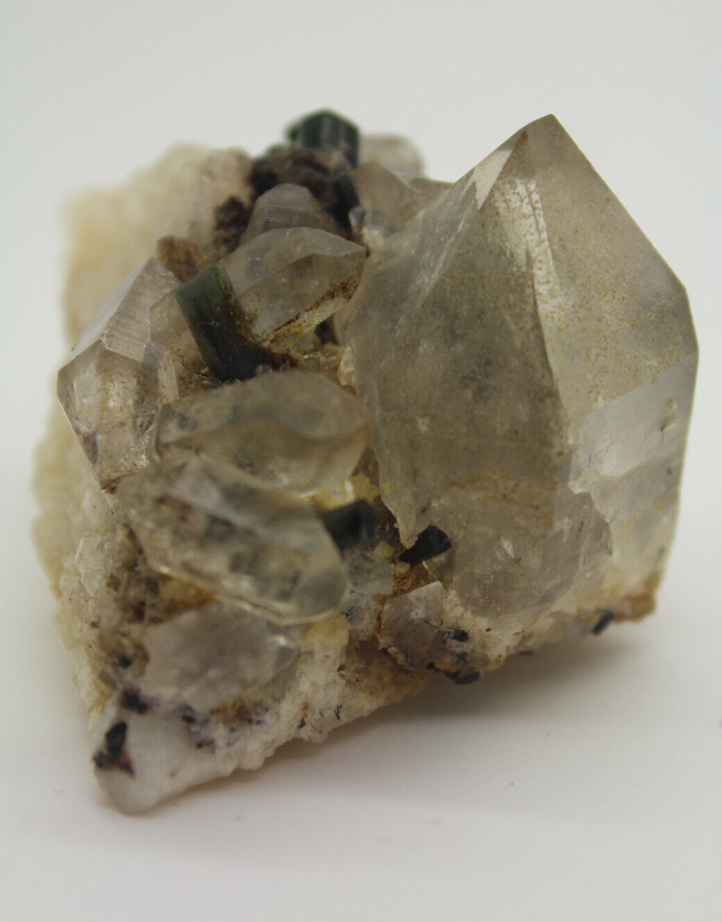75 g natural Blue Cap tourmaline terminated crystals On Quartz And Mica .