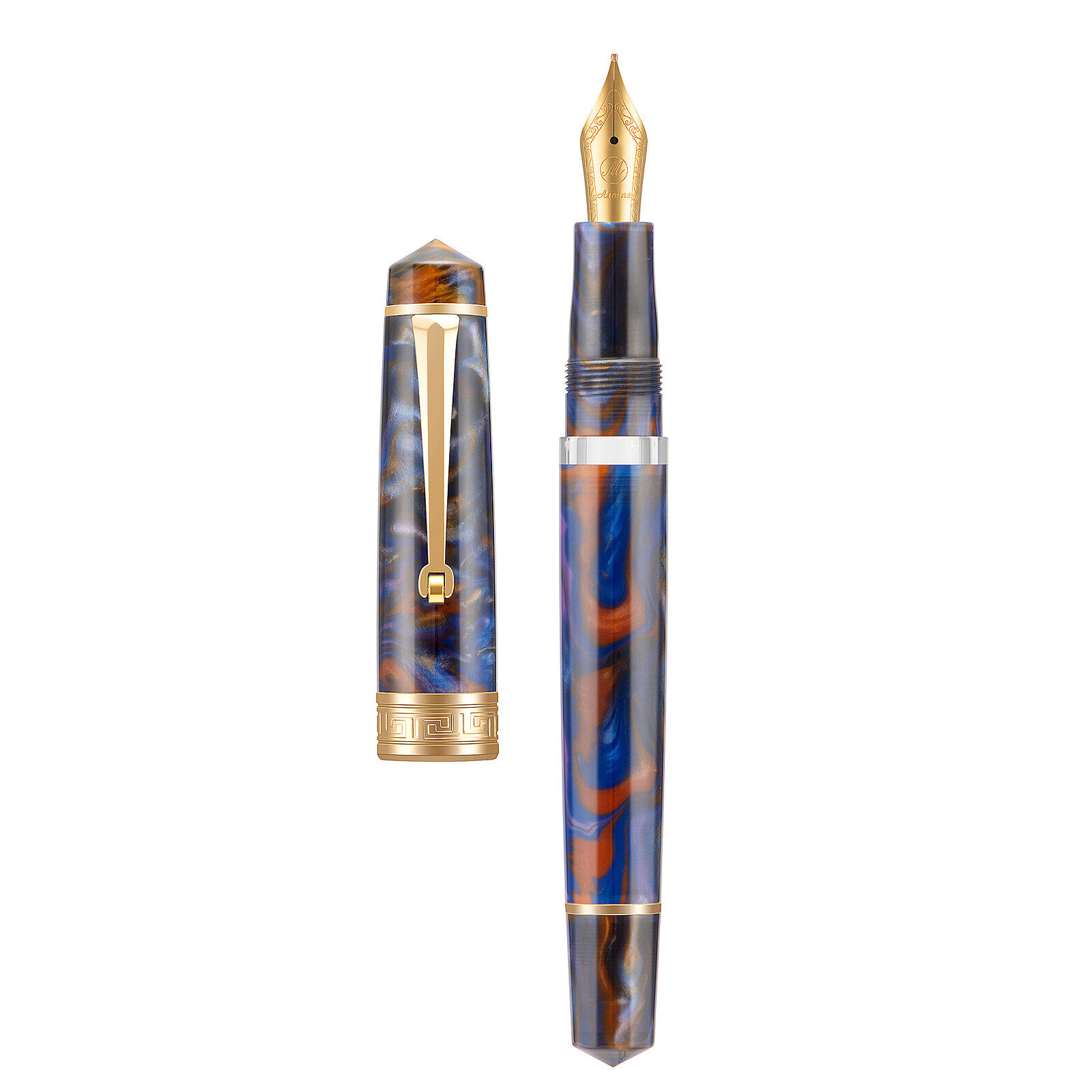 Asvine P20 Piston Resin Fountain Pen,EF/F/M Nib Smooth Writing Office Gift Pen
