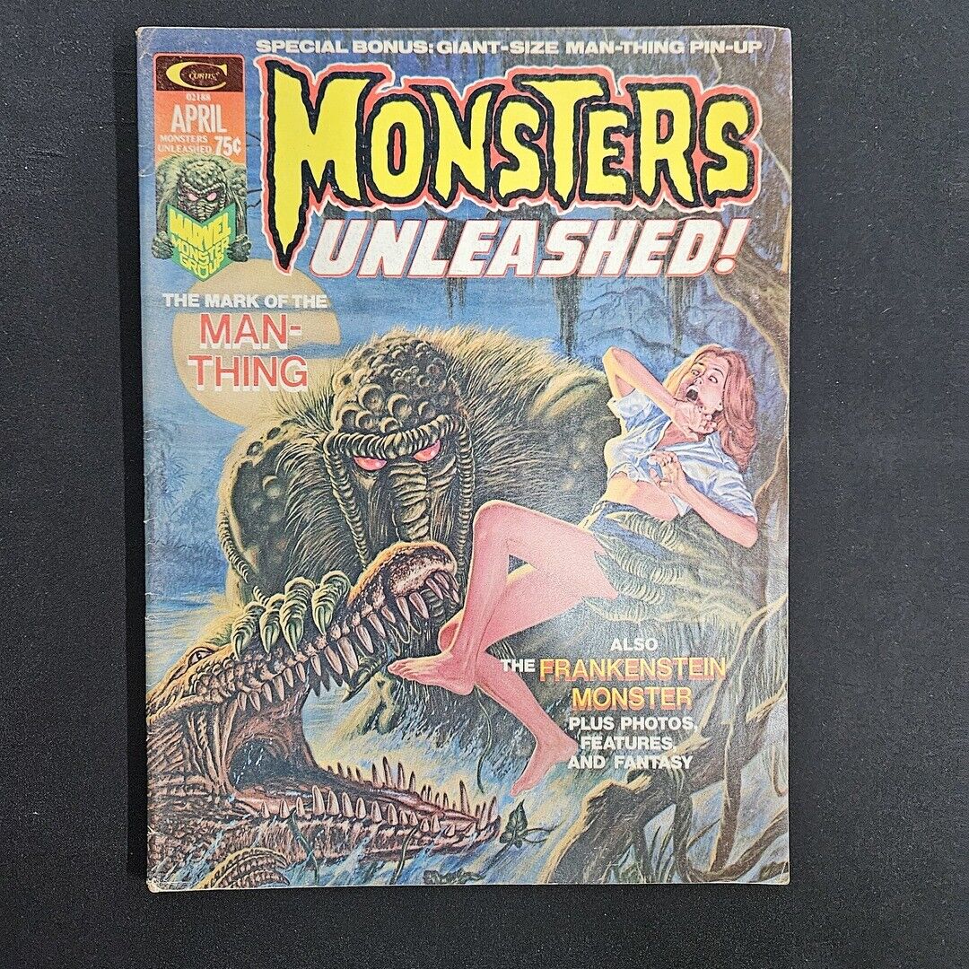 Monsters Unleashed #5 FN 1974 Man-Thing - Frankenstein Monster Marvel Comics ...