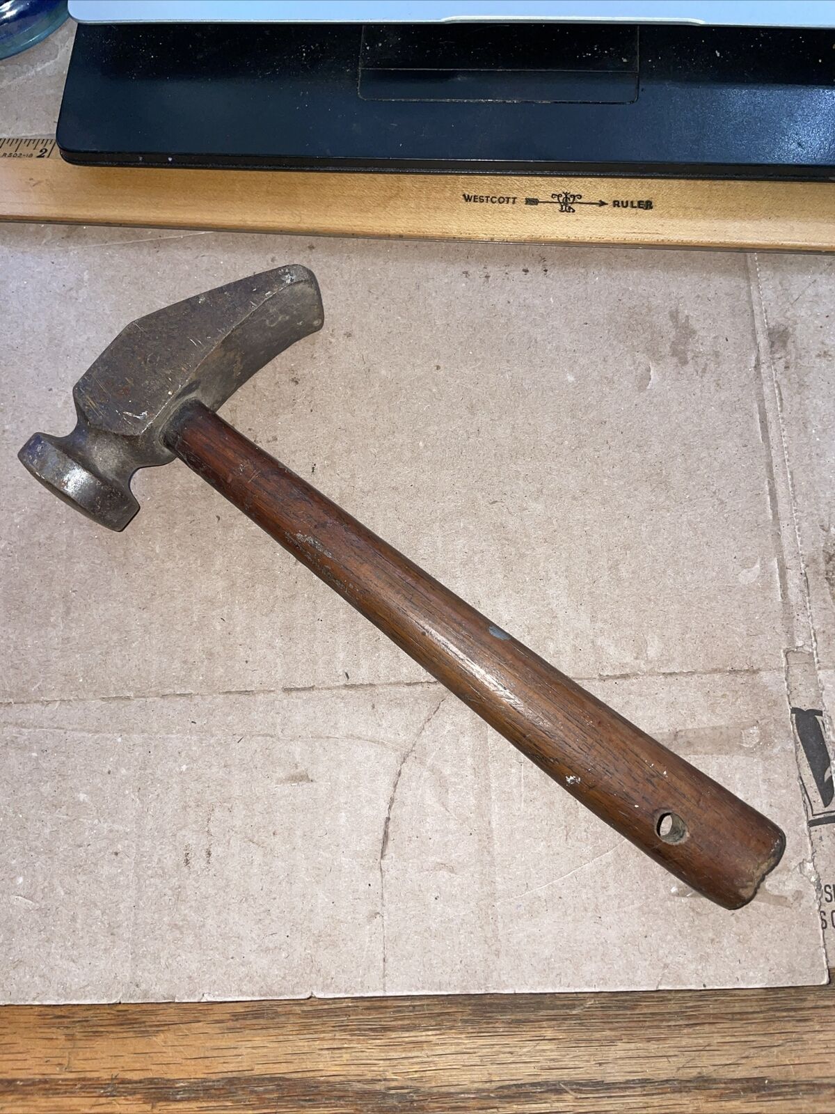 Antique cobbler's flat head hammer - marked “0” Steel  Neat Piece  Look 