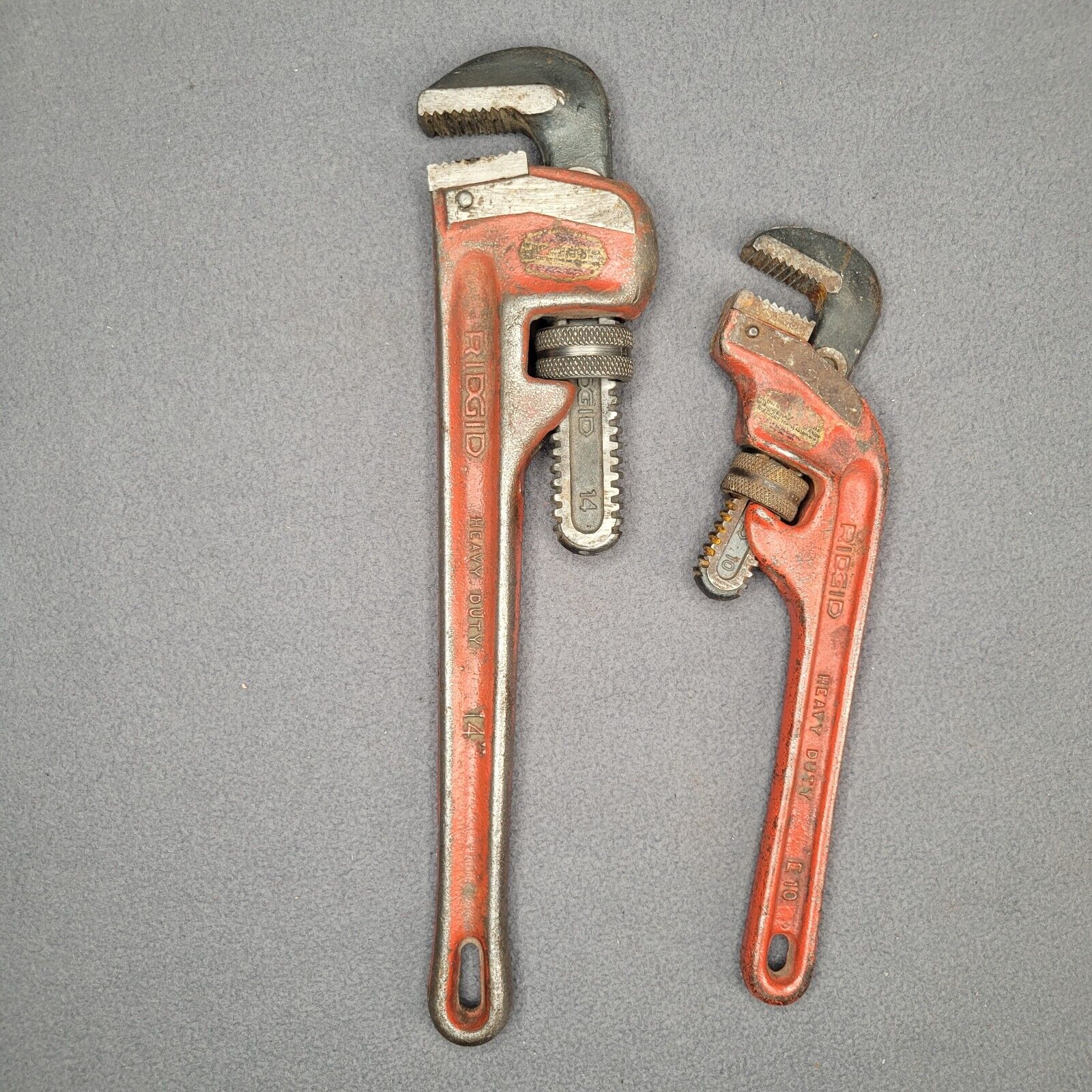 Lot of 2 Vintage Pipe Wrench Ridgid Heavy Duty 10\