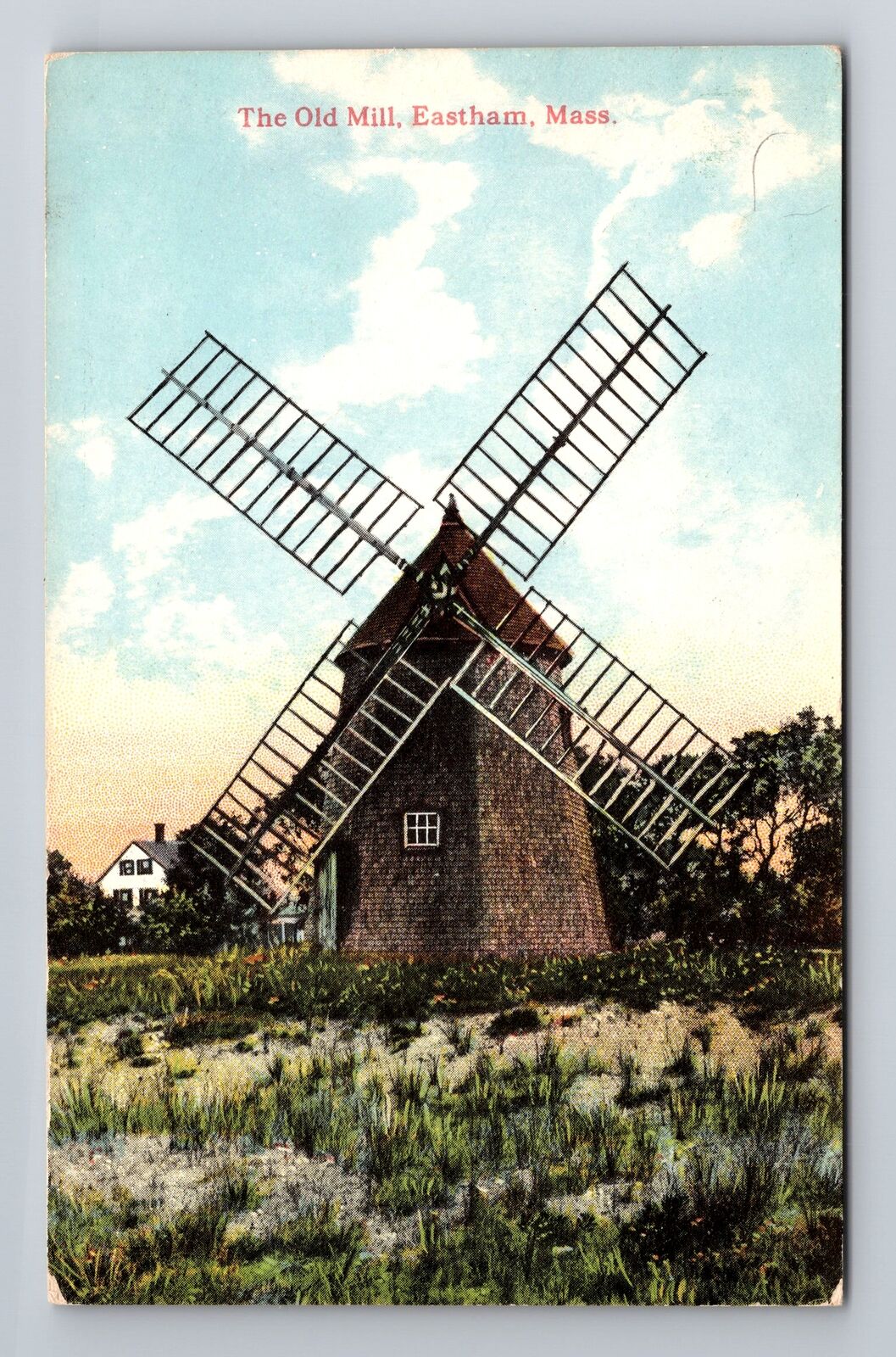 Eastham MA-Massachusetts, Historic Old Windmill, Antique Vintage Postcard