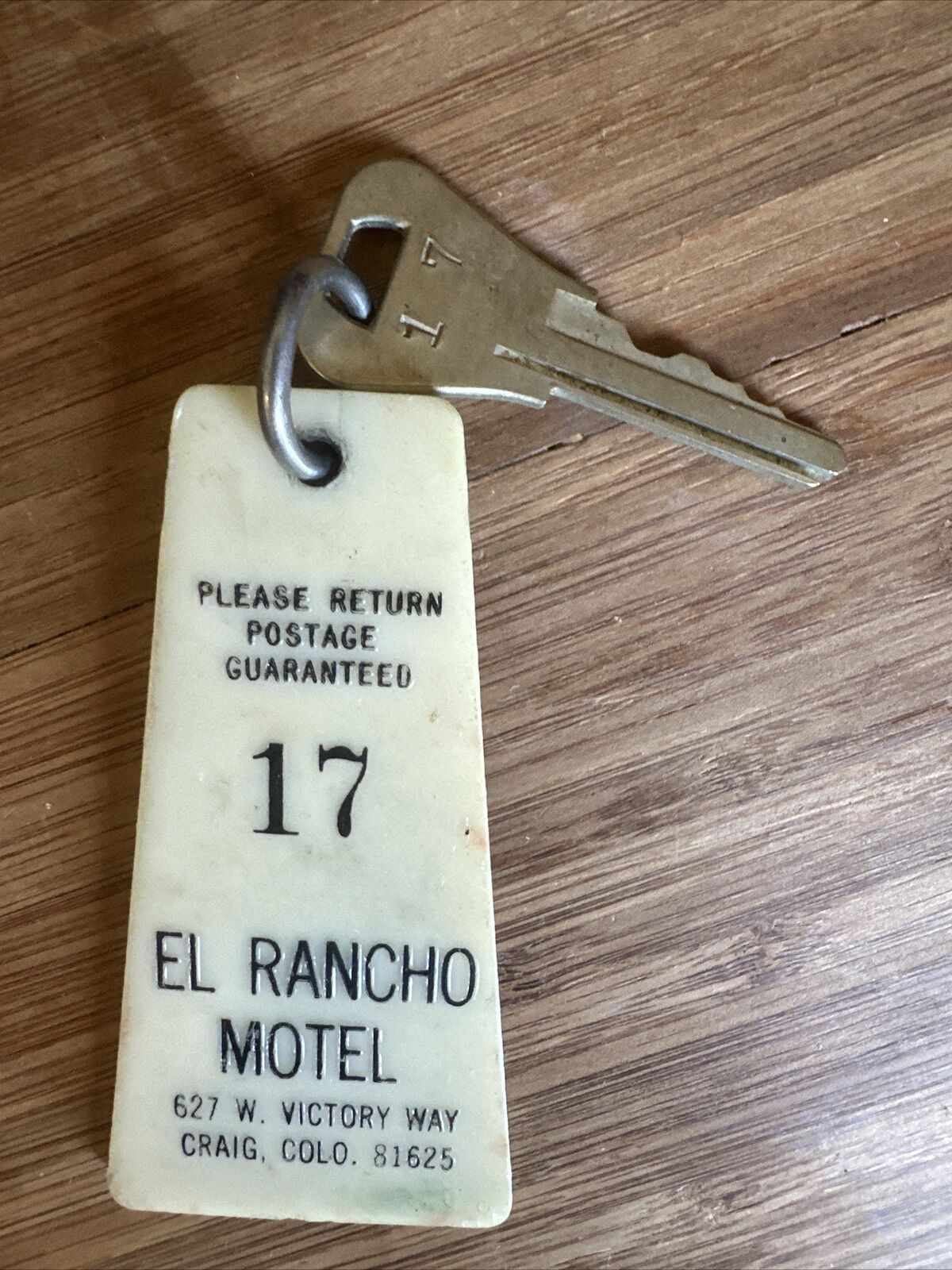 RARE EL Rancho  Motel Room Key FOB Craig Colorado room 17