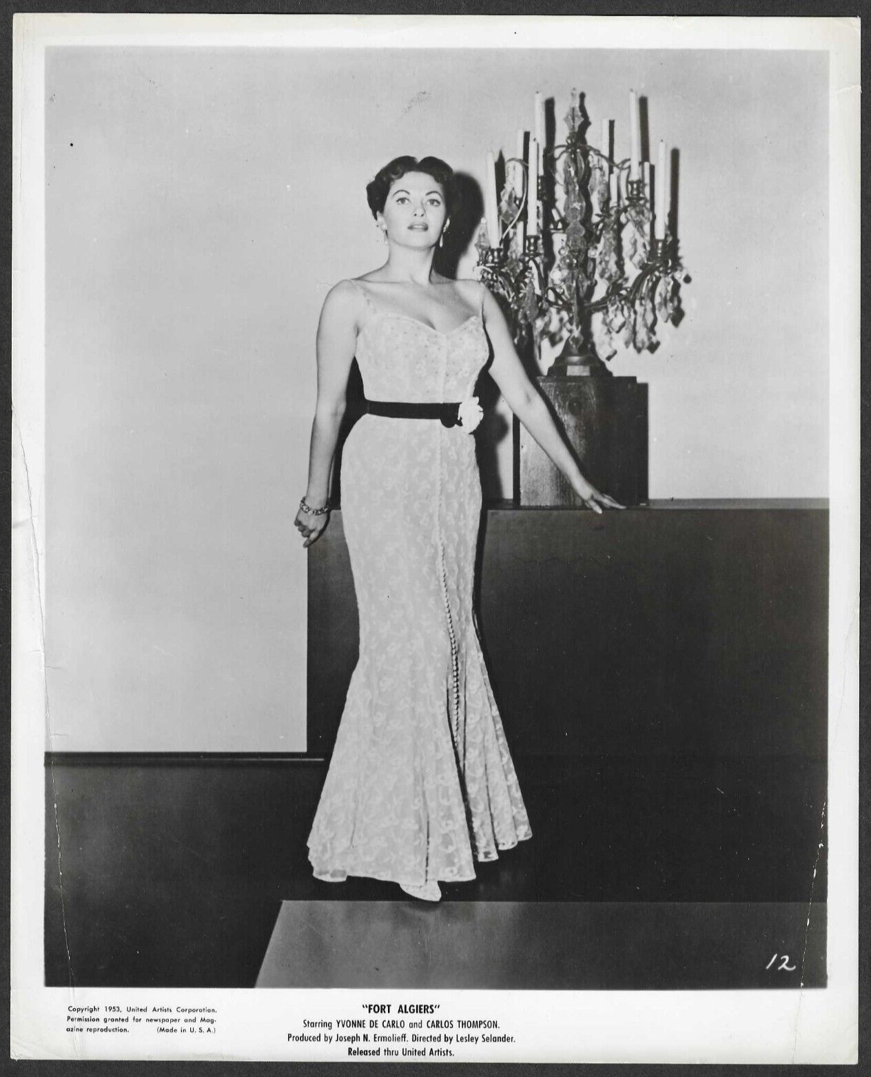 HOLLYWOOD YVONNE DE CARLO ACTRESS AMAZING ELEGANT VINTAGE 1953 ORIGINAL PHOTO