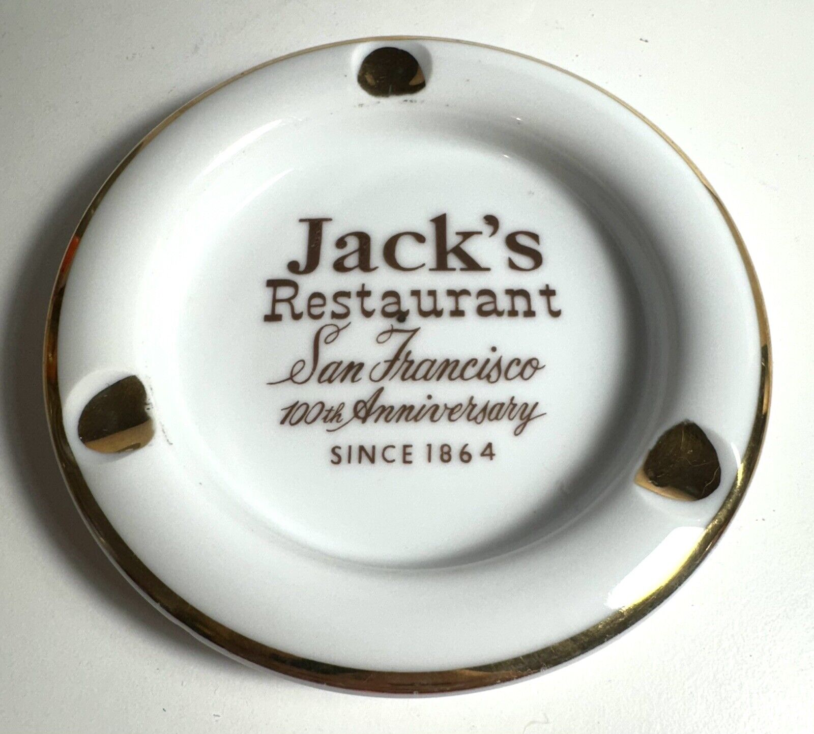 Vintage Ashtray 1964 Jack\'s Restaurant San Francisco 100th Anniversary RARE EUC