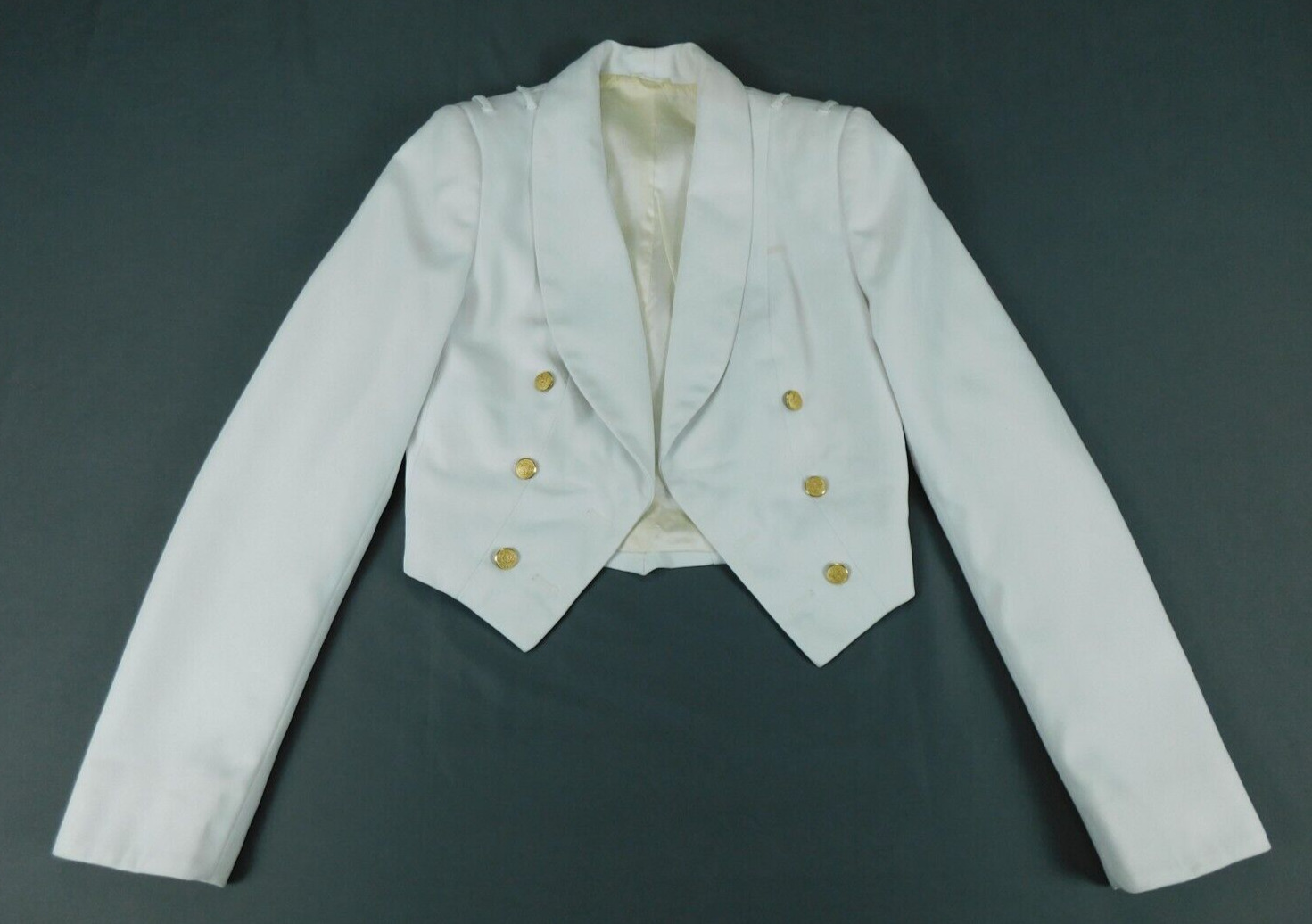 USMA West Point Formal Jacket Womens 4 US Army Vntg Cadet White Mess Dress Coat