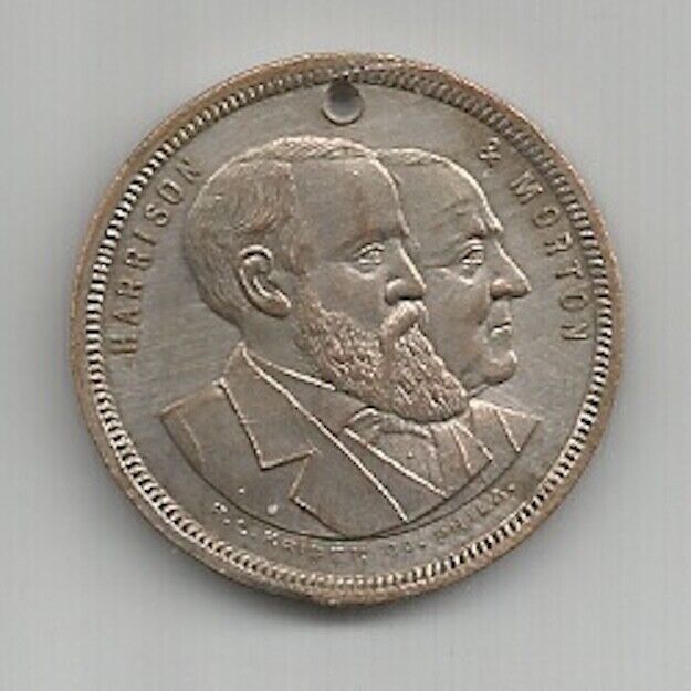 Very Nice Medal Token from President Benjamin Harrison Levi Morton 1888 Campaign