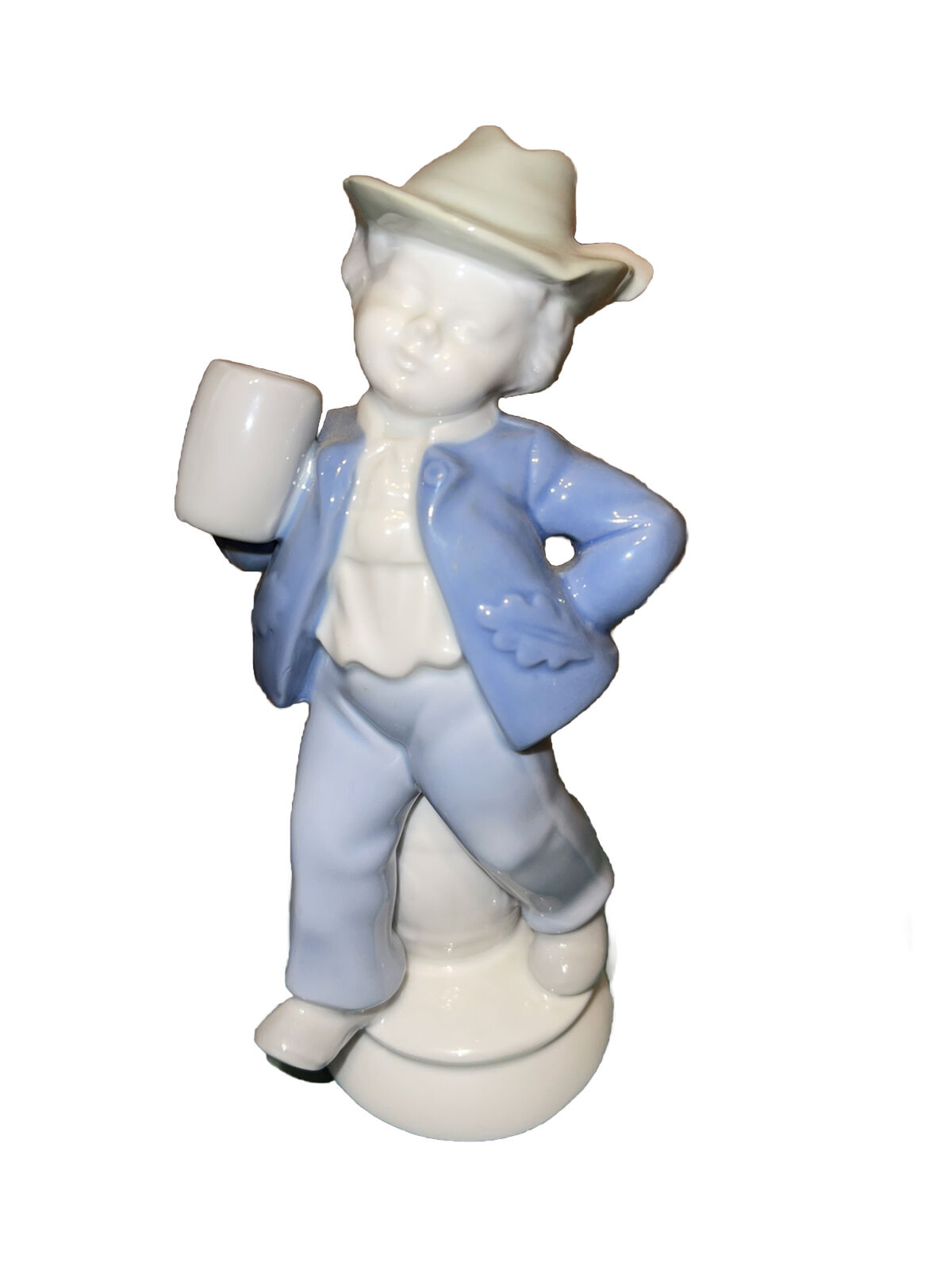 Vintage Gerold Porzellan Porcelain Figurine West Germany Boy W/ Stein