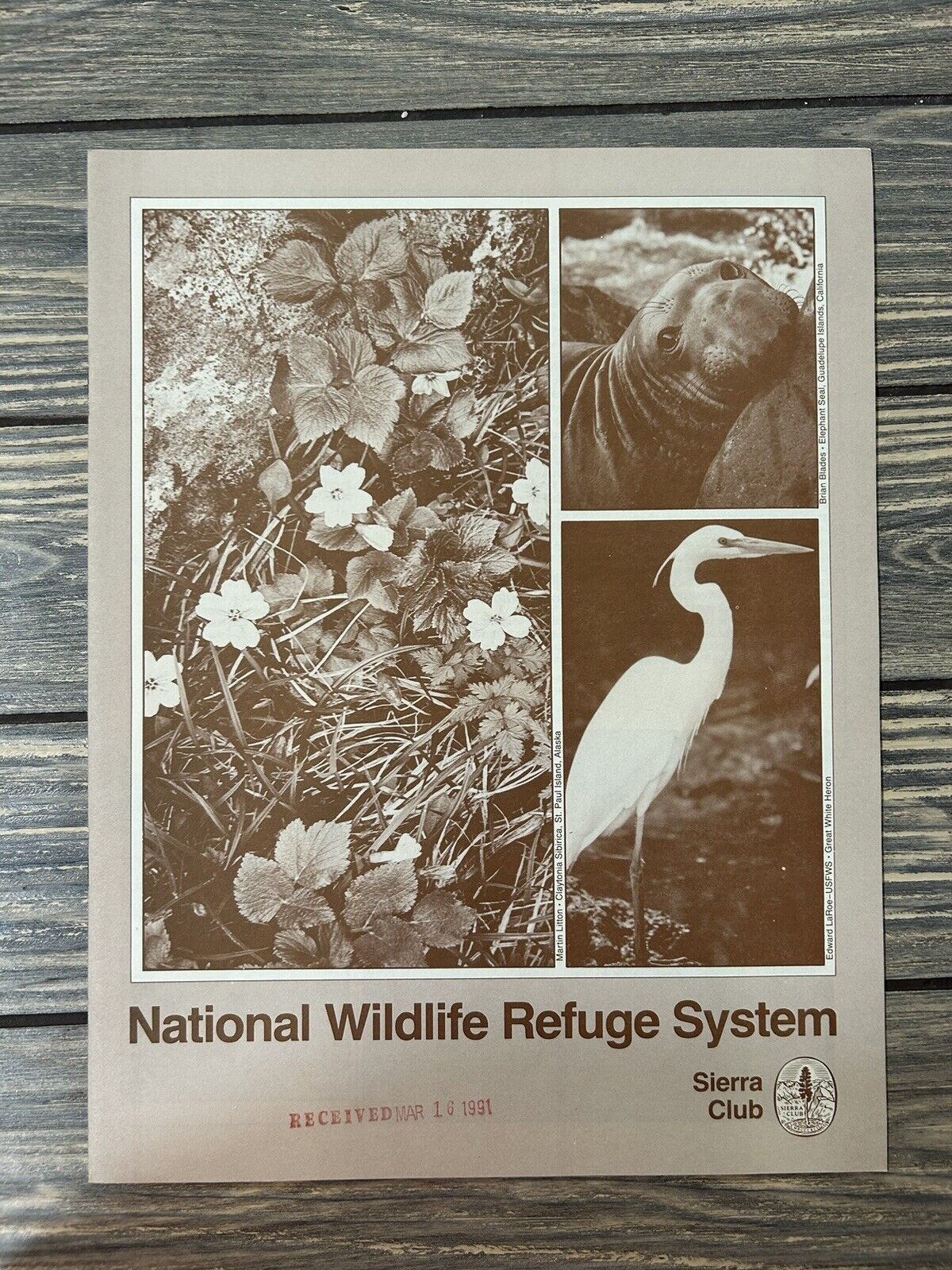 Vintage November 1988 National Wildlife Refuge System Sierra Club Booklet