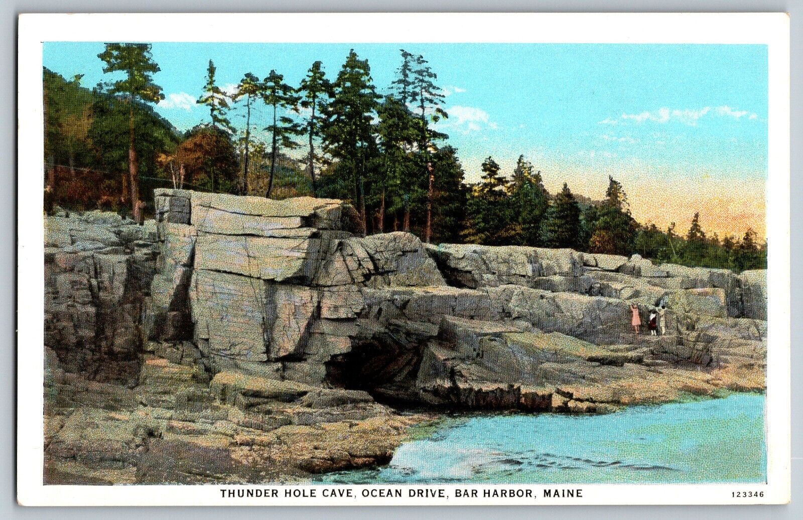 Bar Harbor, Maine - Thunder Hole Cave - Ocean Drive - Vintage Postcard