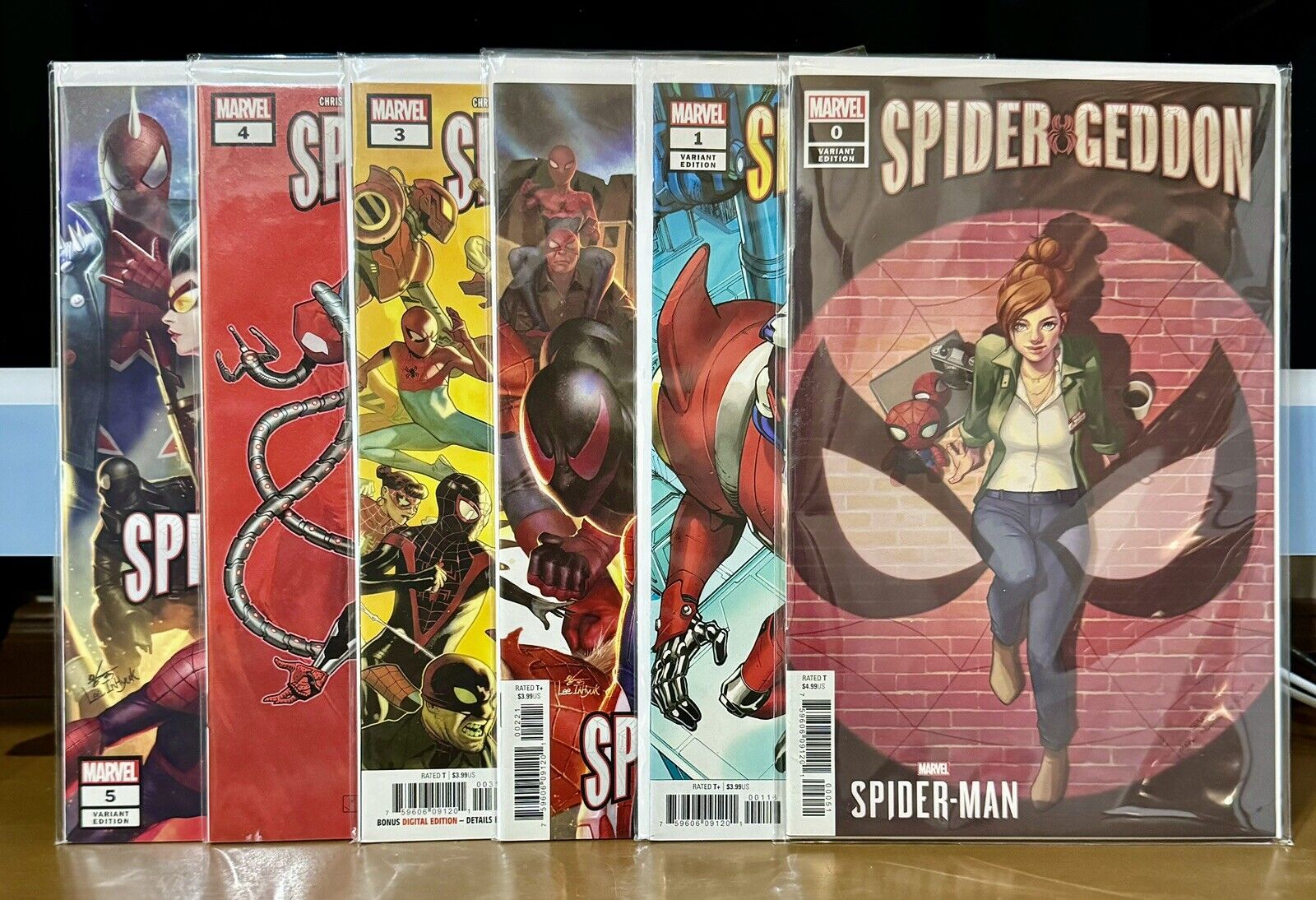 Spider-Geddon #0-#5 Complete Set (#0 1:10 Ratio, #1J, #2B & #5B Inhyuk Lee)