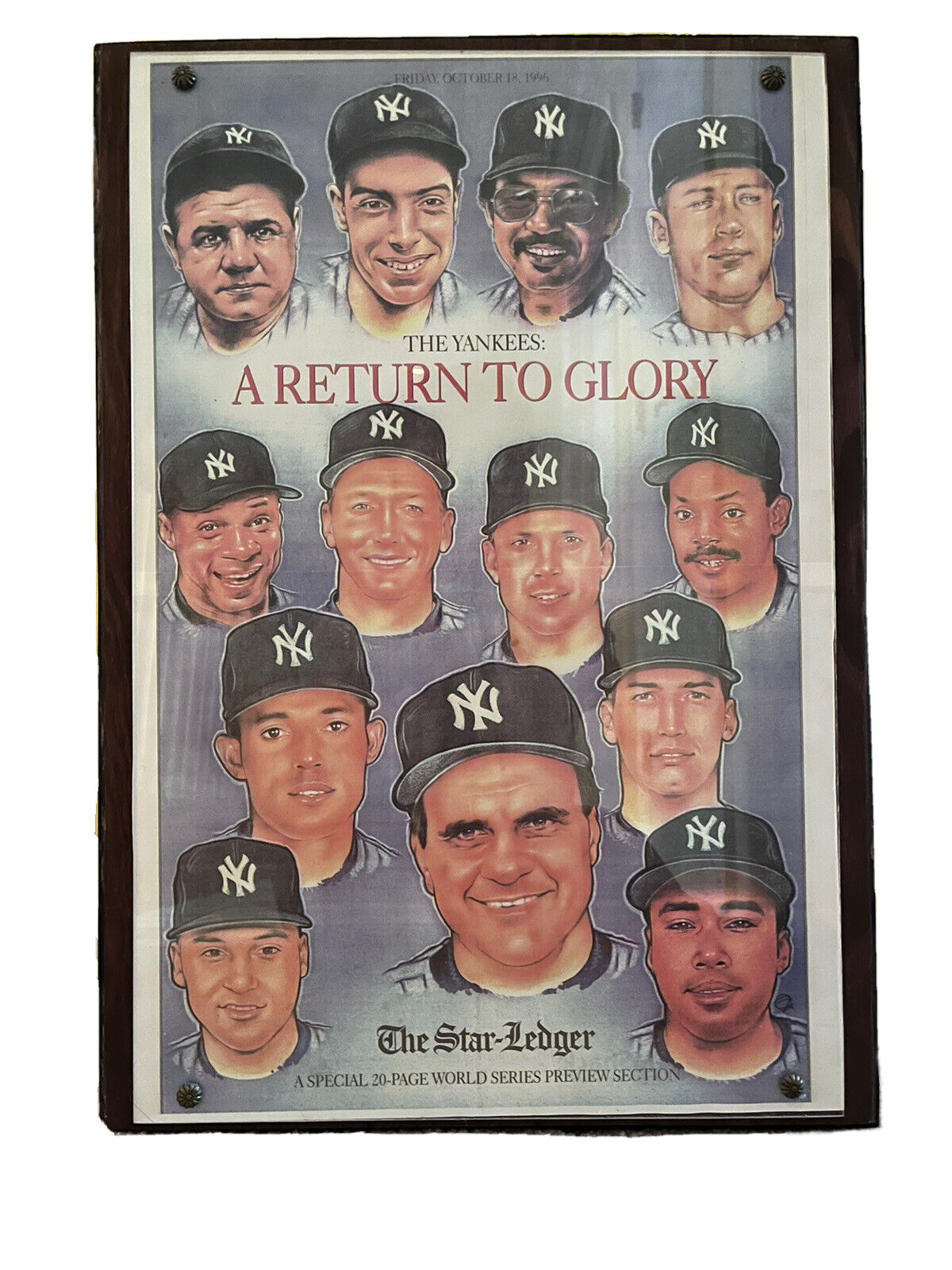 Rare 1996 Yankees A Return To Glory - Star Ledger Cover Art