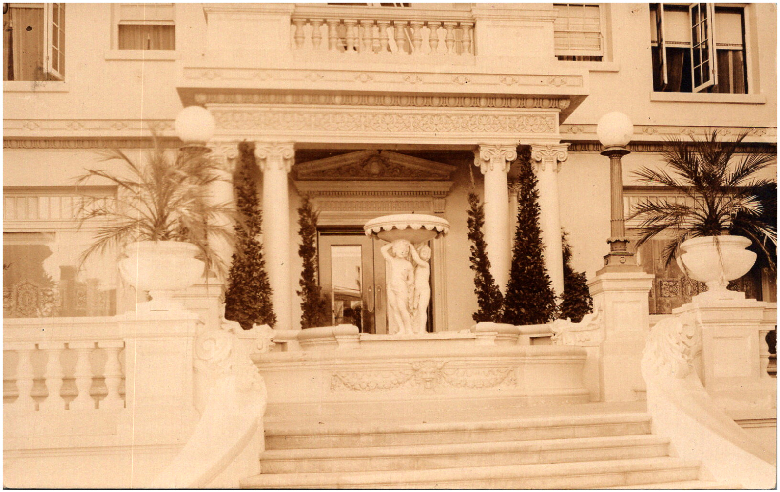 New Garden Court Apartments Entrance Hollywood California CA 1917 RPPC Postcard